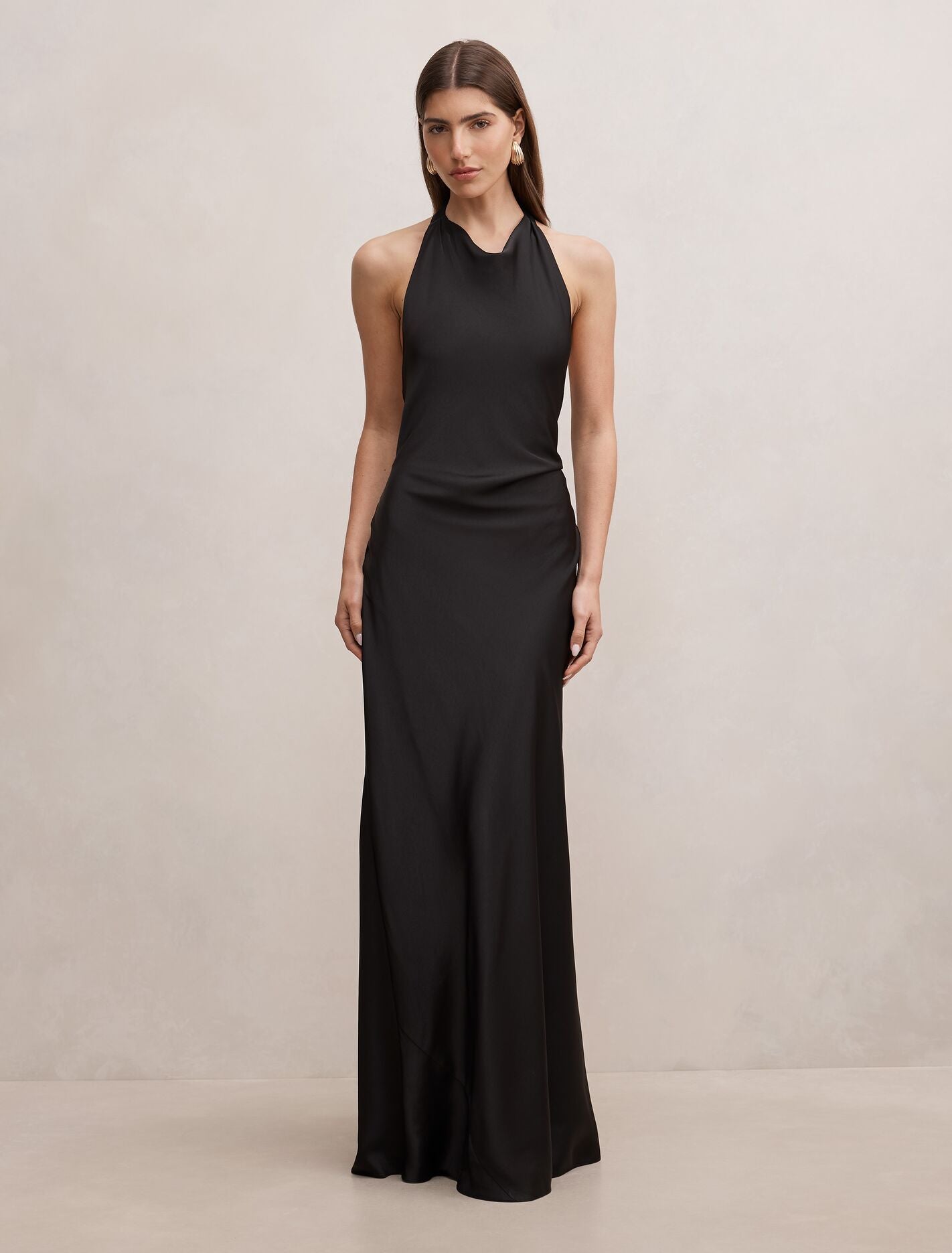 Drew Halter Back Tie Maxi Dress Black Forever New
