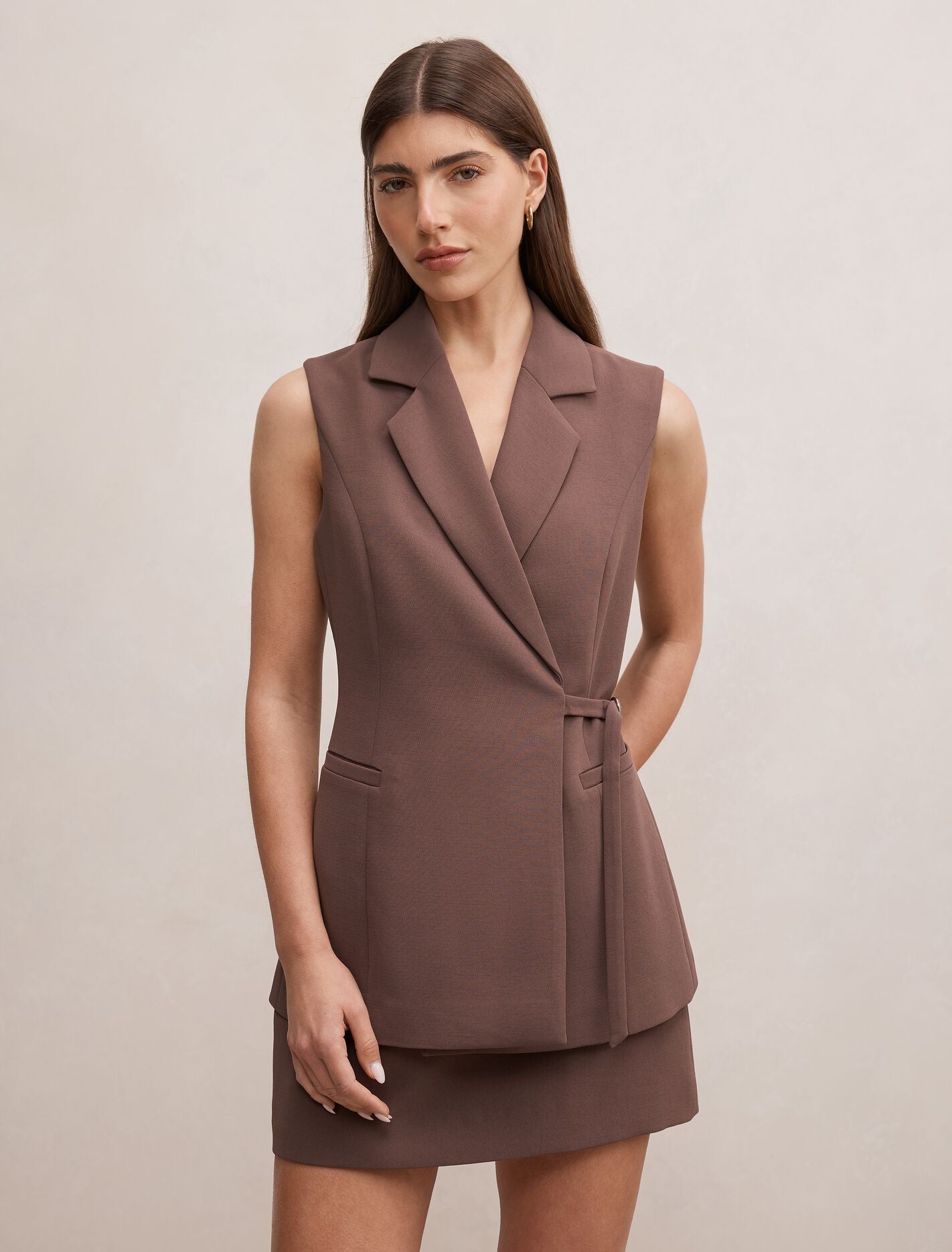 Demi Tie Sleeveless Blazer Forever New