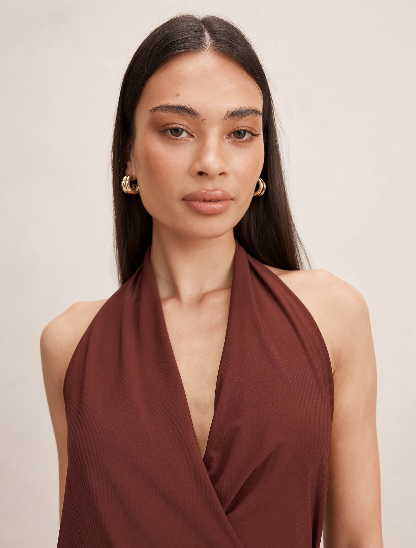 Aaliyah Wrap Halter Midi Dress Forever New