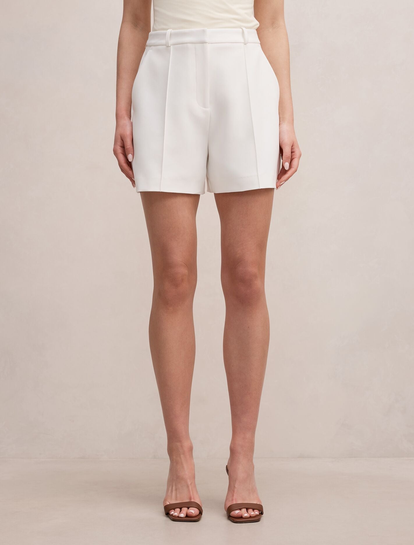 Chelsea Pintuck Shorts Porcelain Forever New