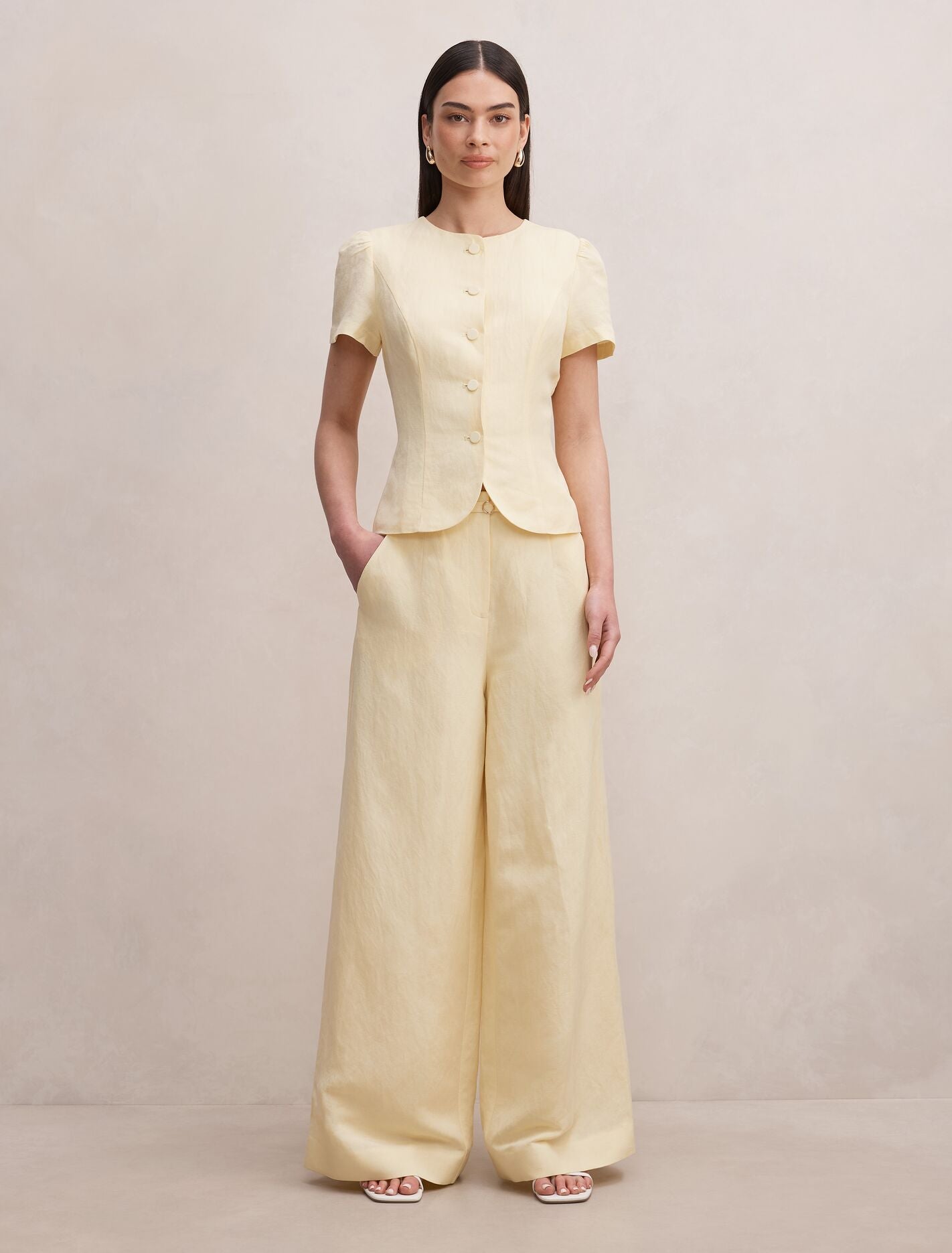 Matilda Linen Blend Wide Leg Pants Forever New