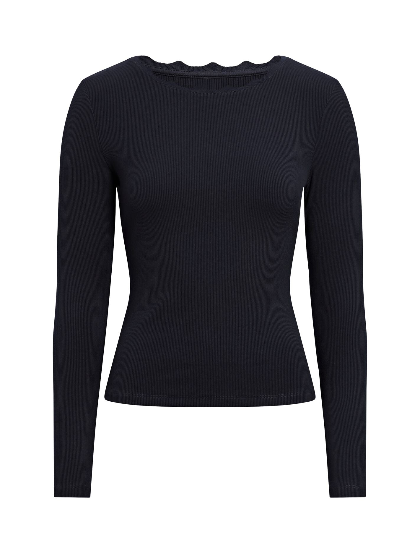 Rebecca Scallop Long Sleeve Top Forever New