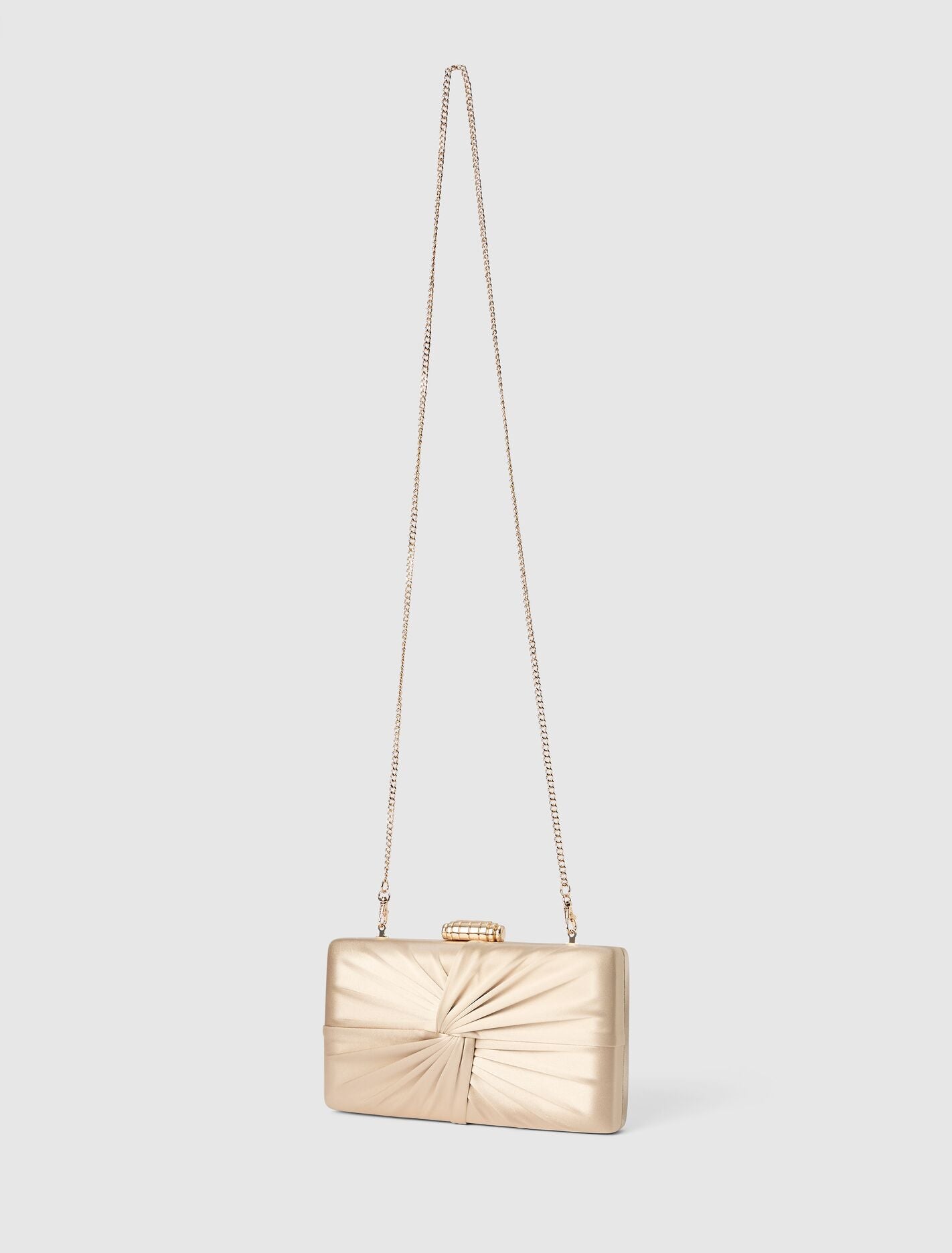 Tate Twist Satin Hardcase Clutch Forever New