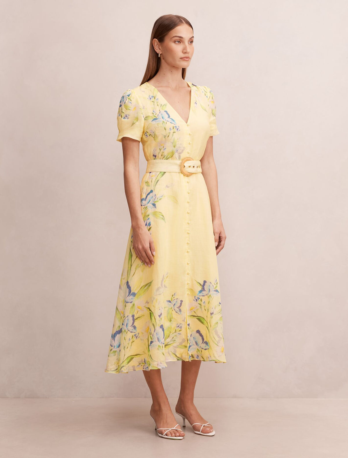 Calissa V-Neck Short Sleeve Midi Dress Forever New