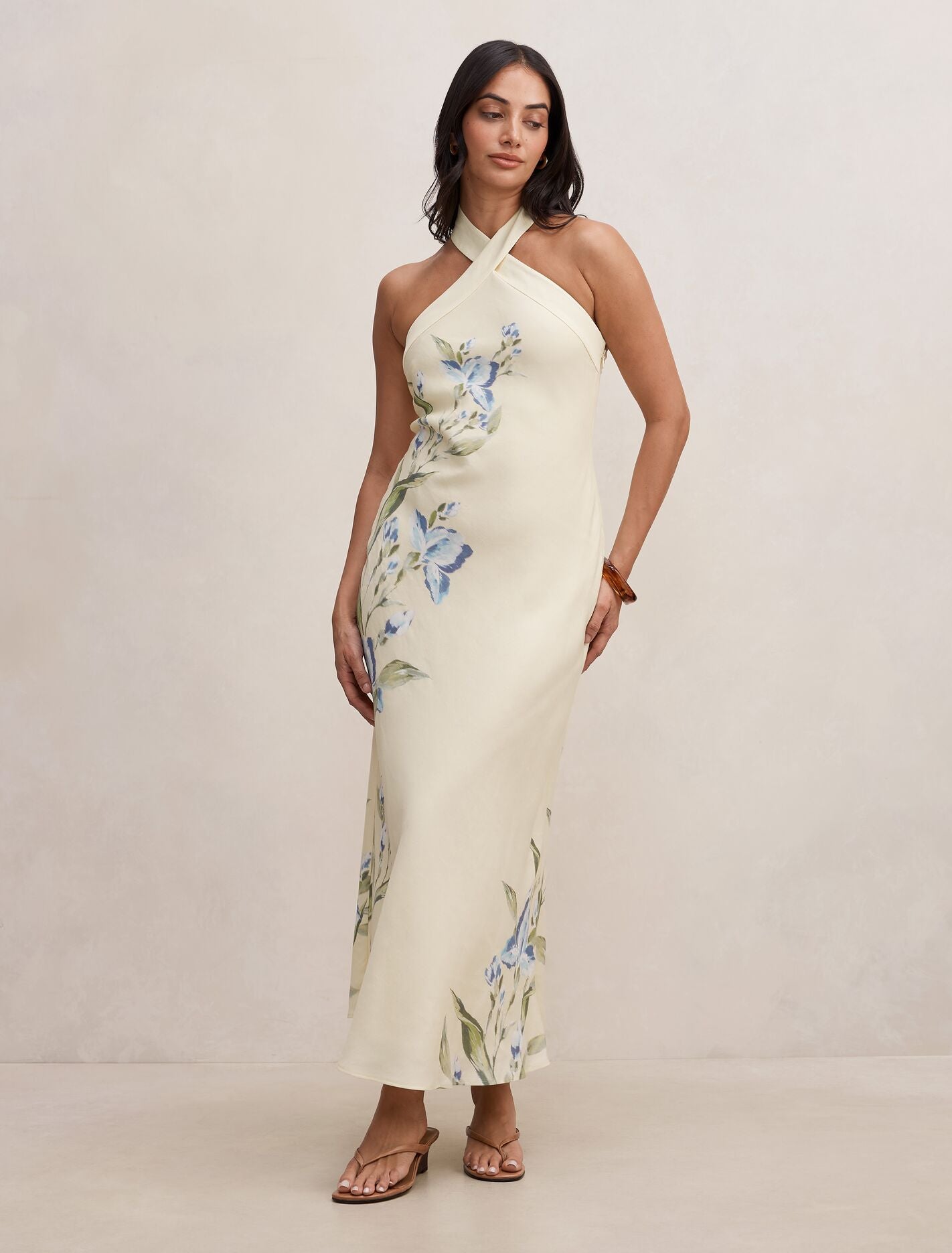 Tabitha Halter Neck Midi Dress Light Halifax Floral Forever New