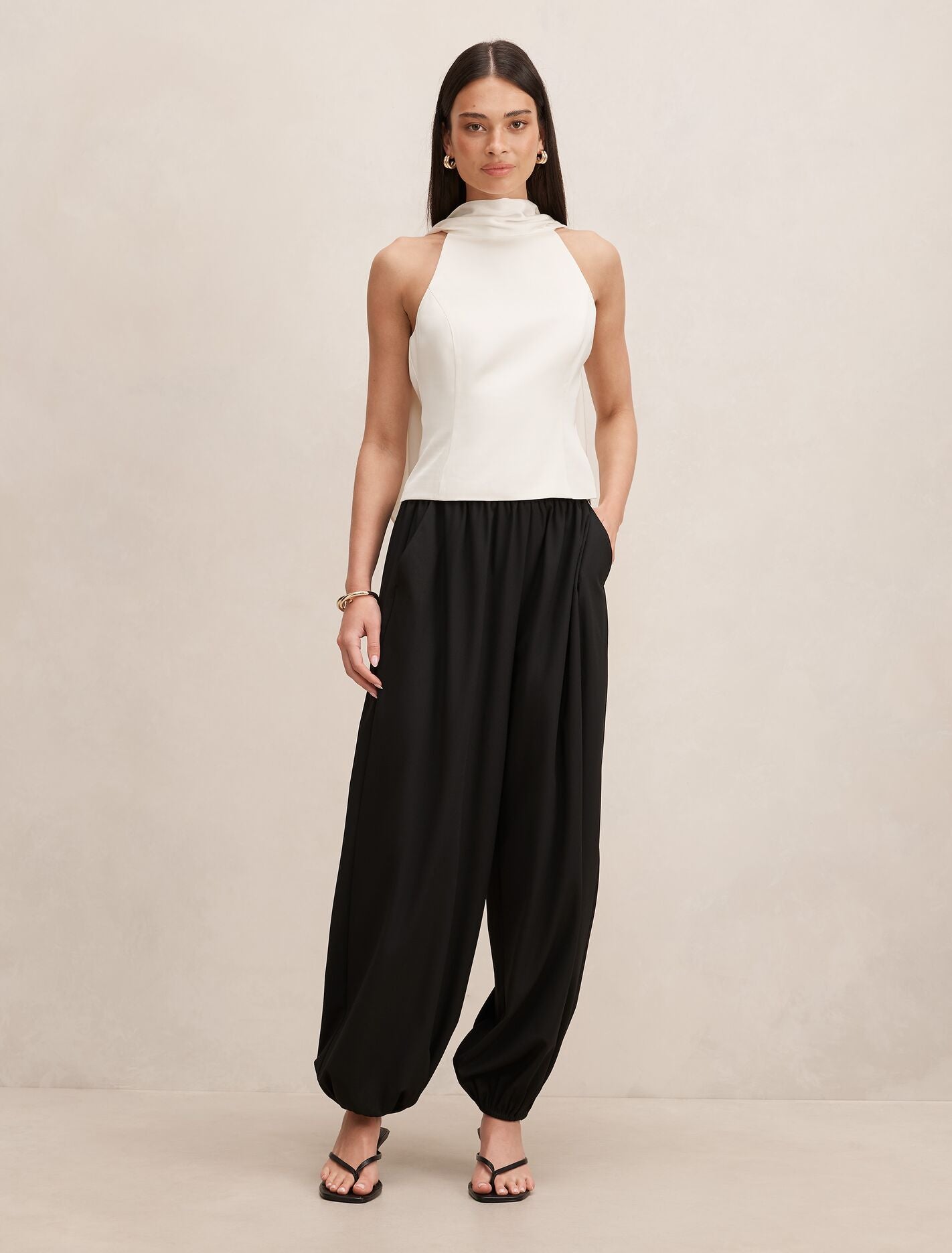 Millie High Neck Cape Top