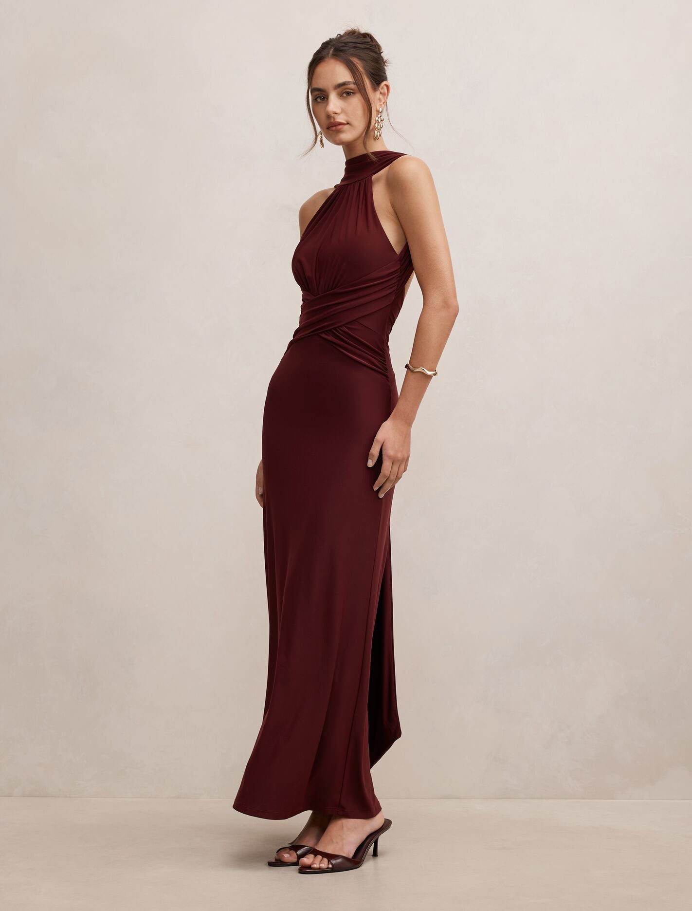 Rosalba Gathered Panel Maxi Dress Forever New