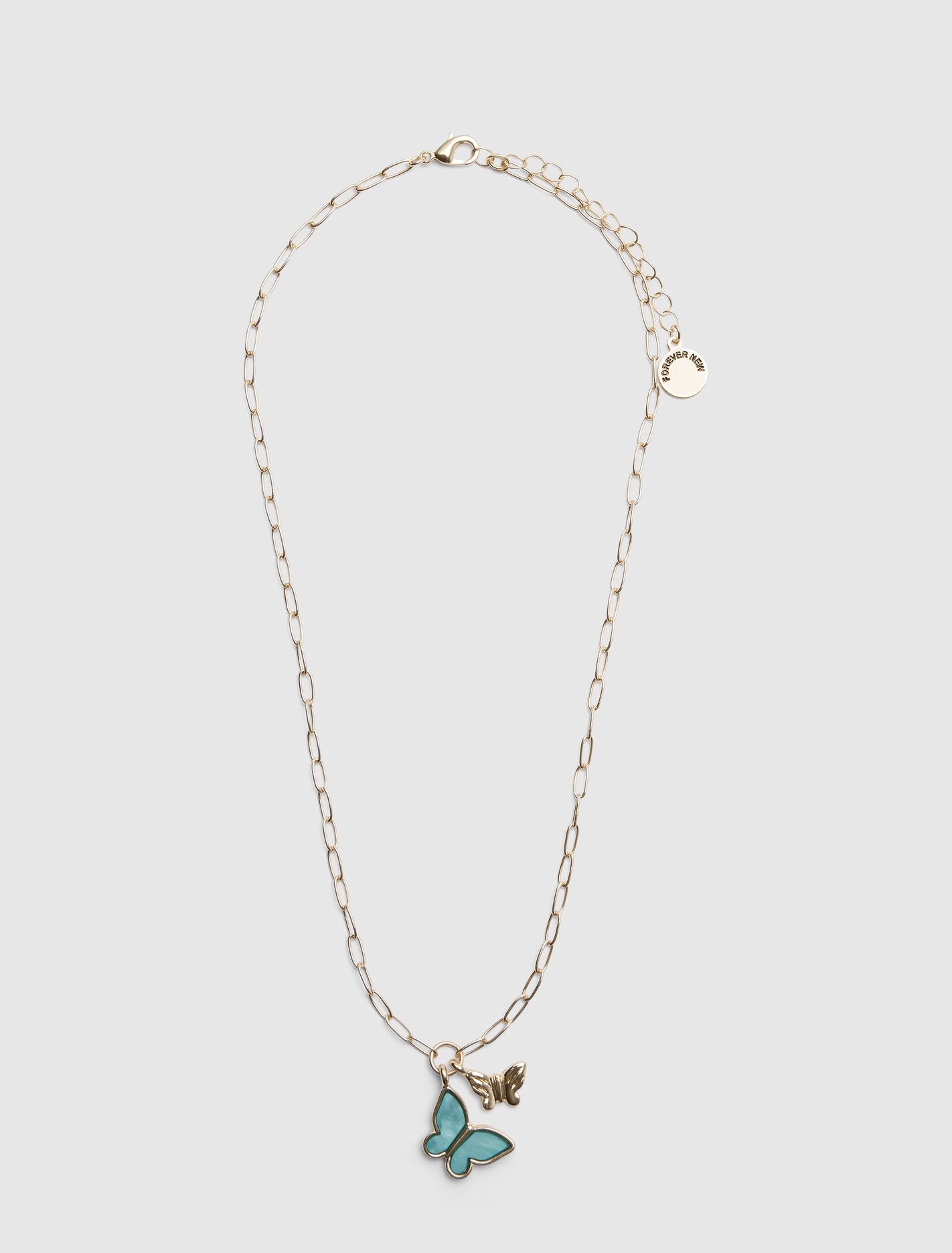 Blair Butterfly Necklace 0 Teal Gold Forever New