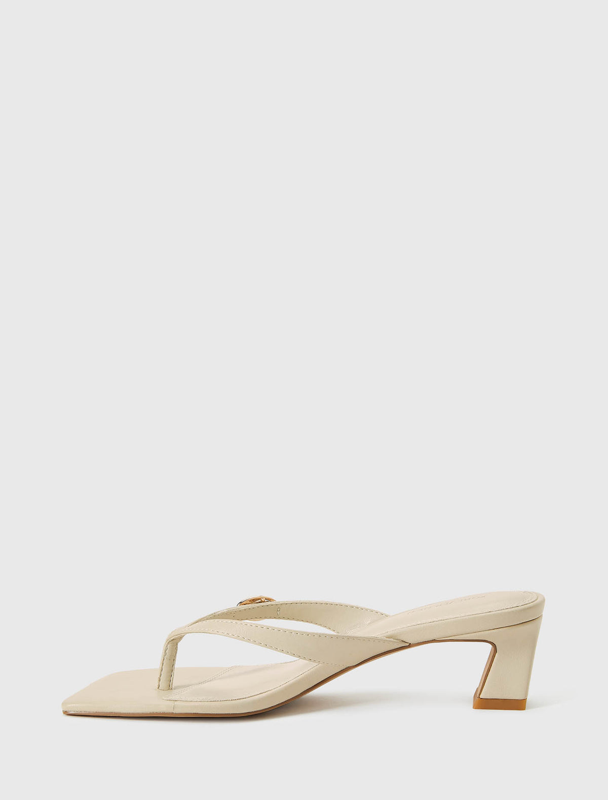 Belinda 2 Buckle Detail Thong Heeled Sandal Forever New