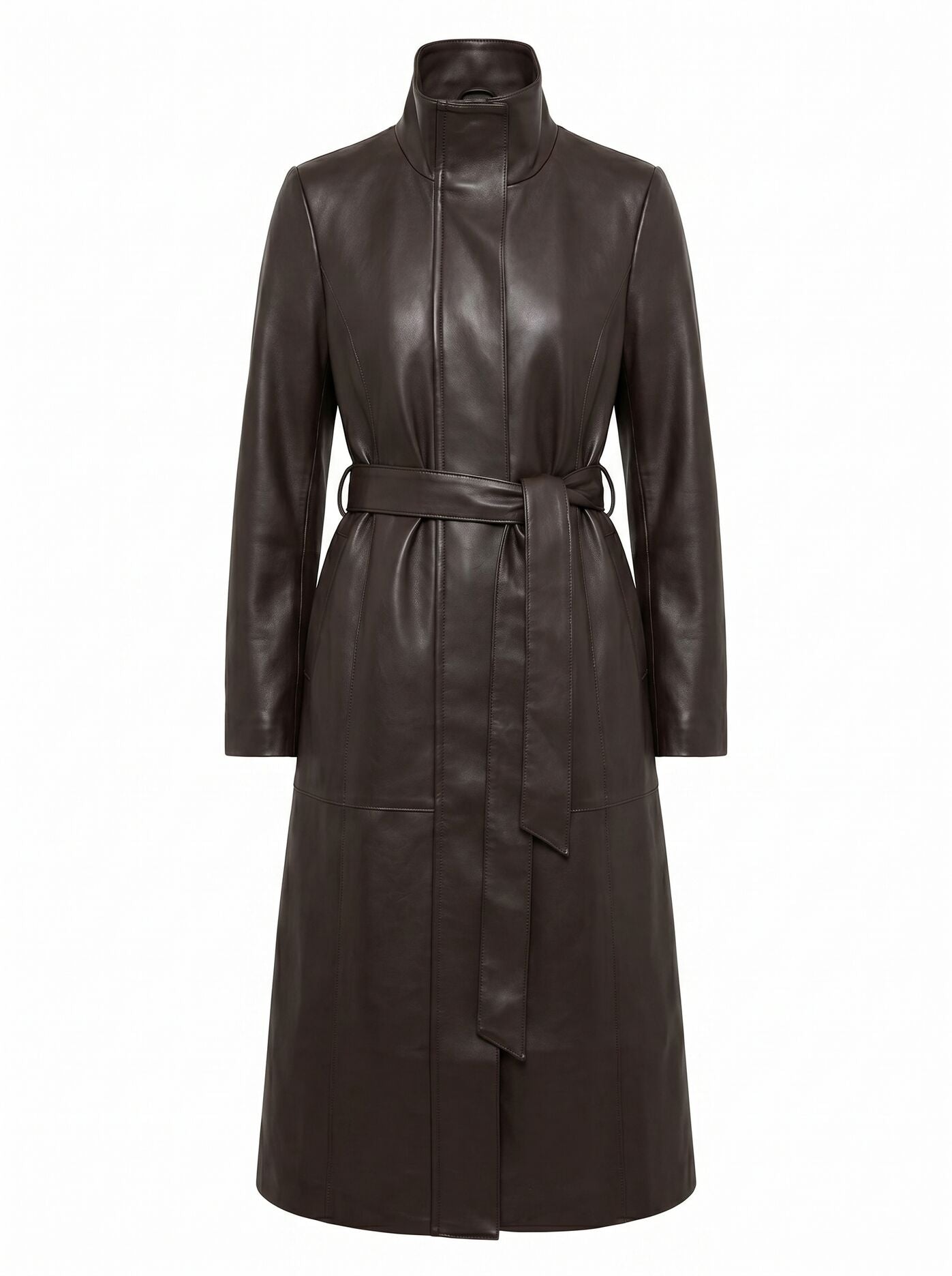 Bonnie Pu Funnel Trench Coat Chocolate | Forever New