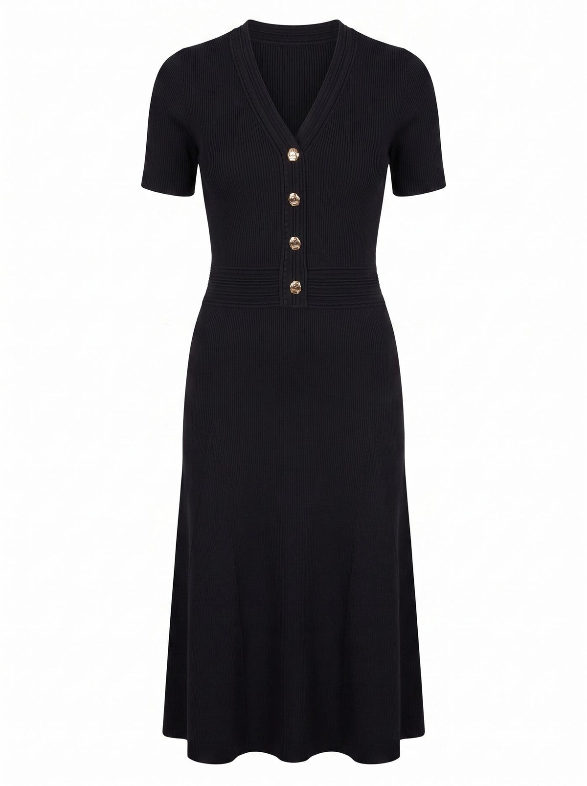 Niki V-Neck Stitch Knit Dress Forever New