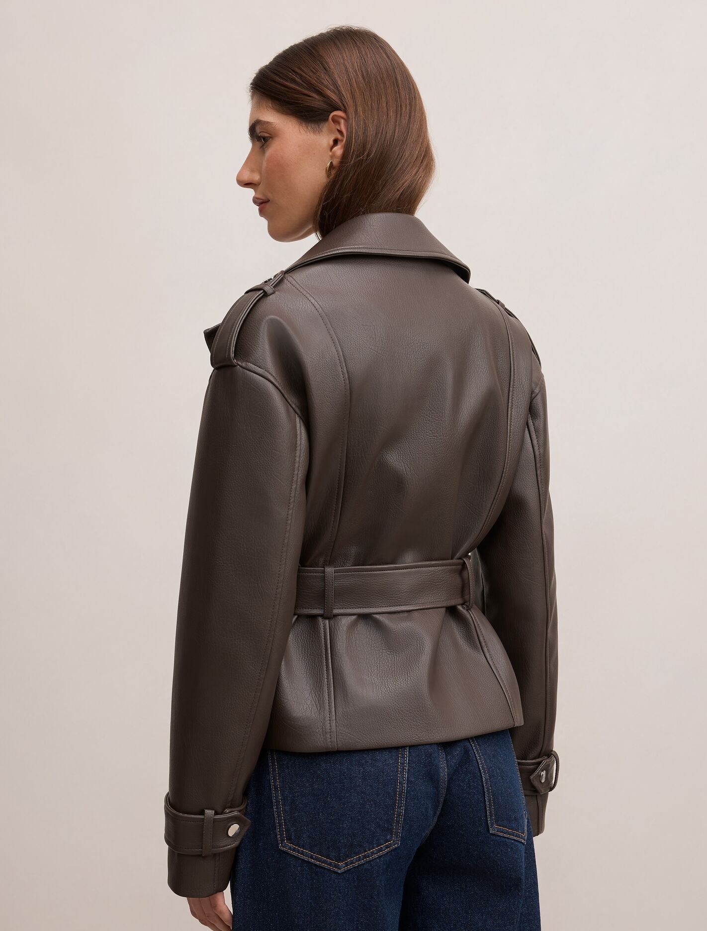 Brooklyn Pu Belted Biker Jacket Forever New