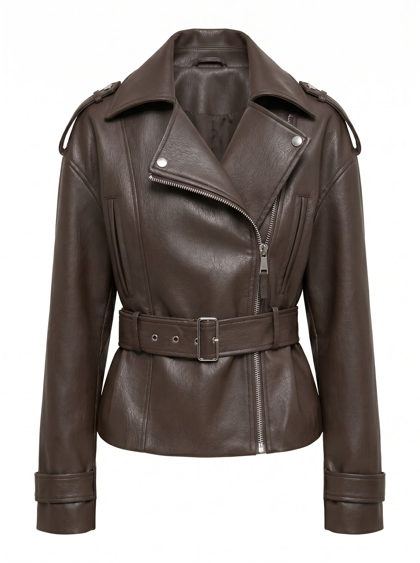 Brooklyn Pu Belted Biker Jacket Forever New
