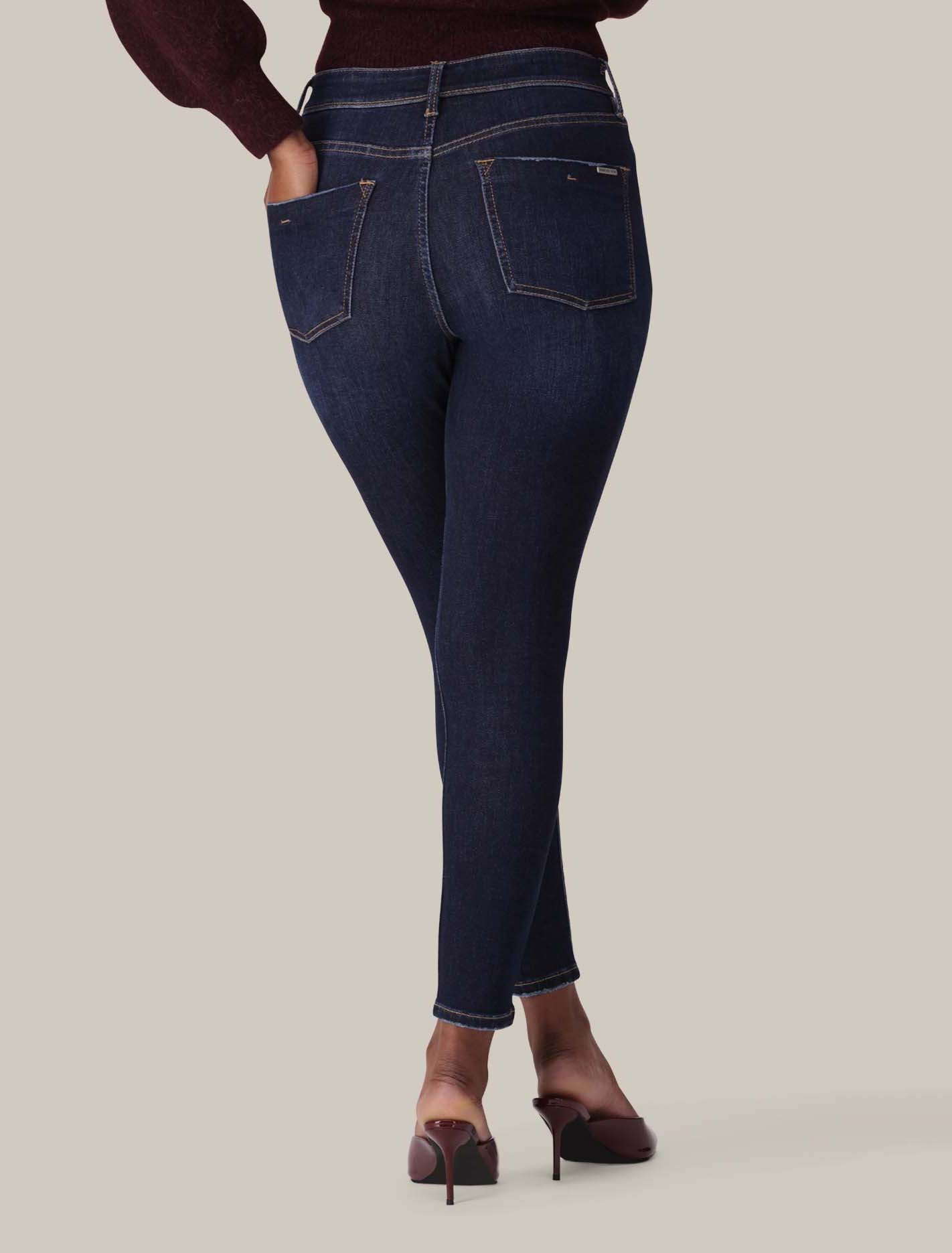 Nala Mid-Rise Dark Ripped Skinny Jeans Forever New
