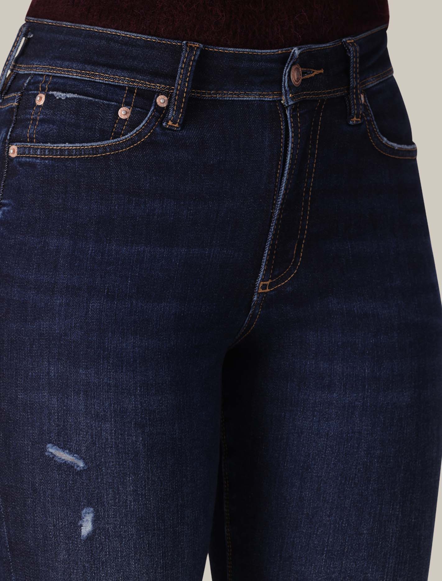 Nala Mid-Rise Dark Ripped Skinny Jeans Forever New