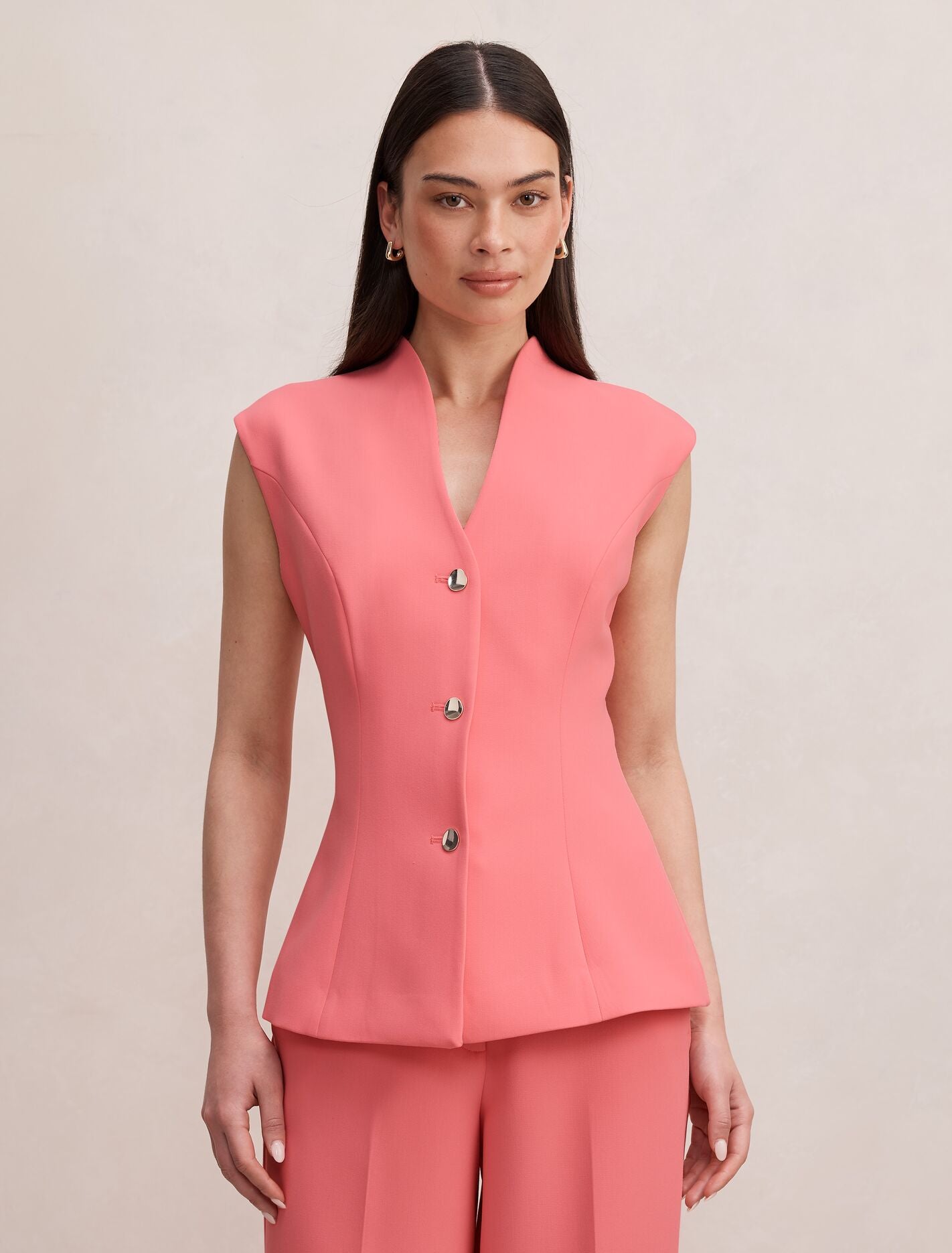Rosalie Waistcoat Pink Suit Forever New