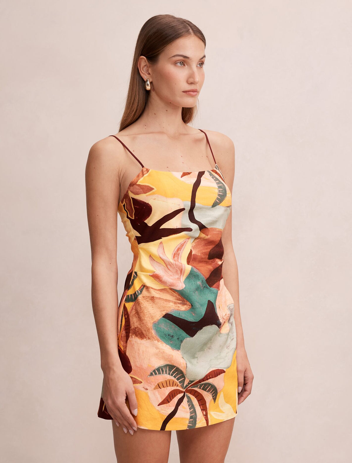 Mel Strappy Linen Mini Dress Forever New