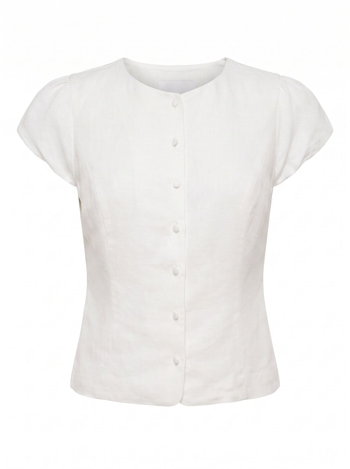 Ella Button Up Linen Top Forever New