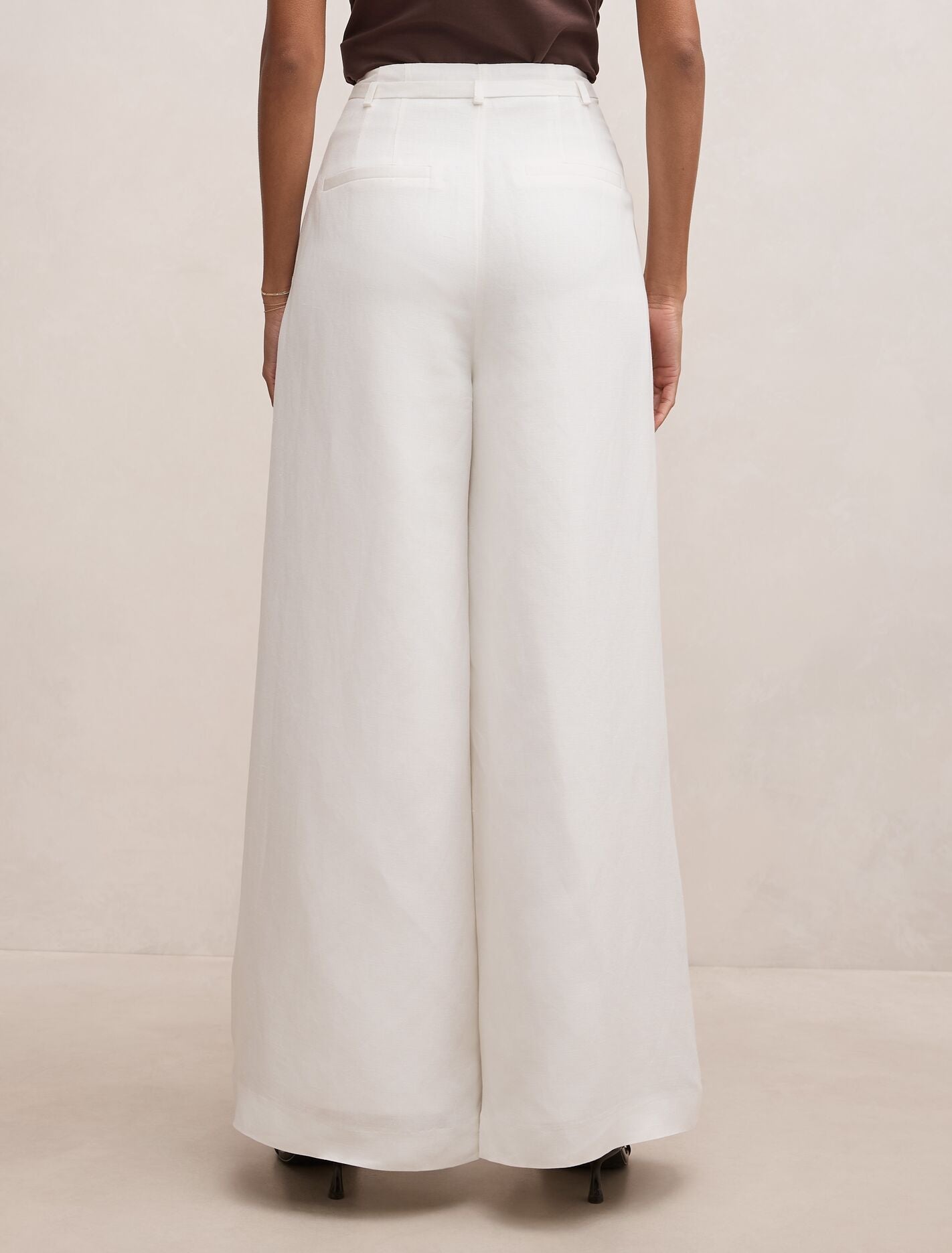 Matilda Petite Linen Blend Wide Leg Pants Forever New