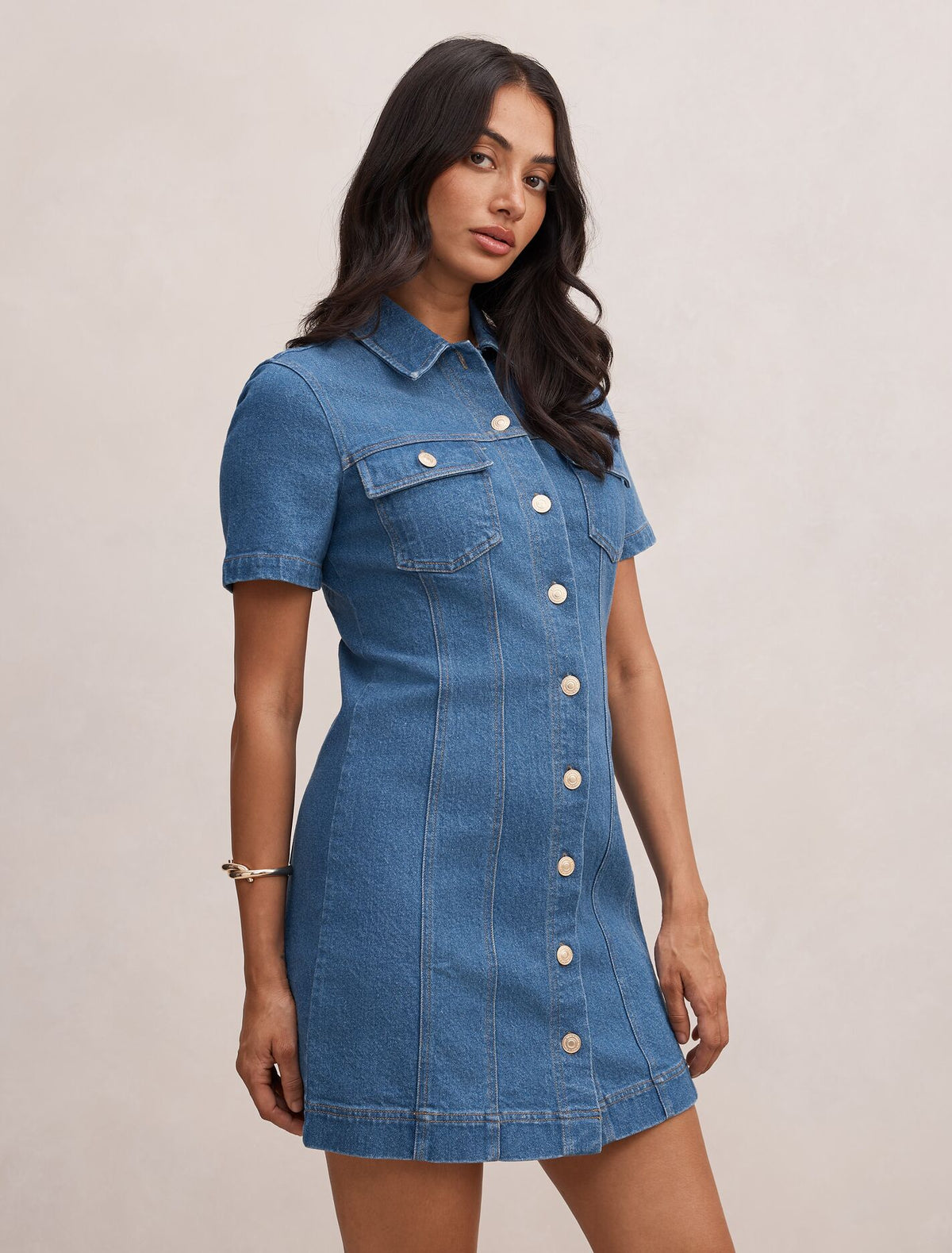 Sophia Mini Denim Shirt Dress Forever New