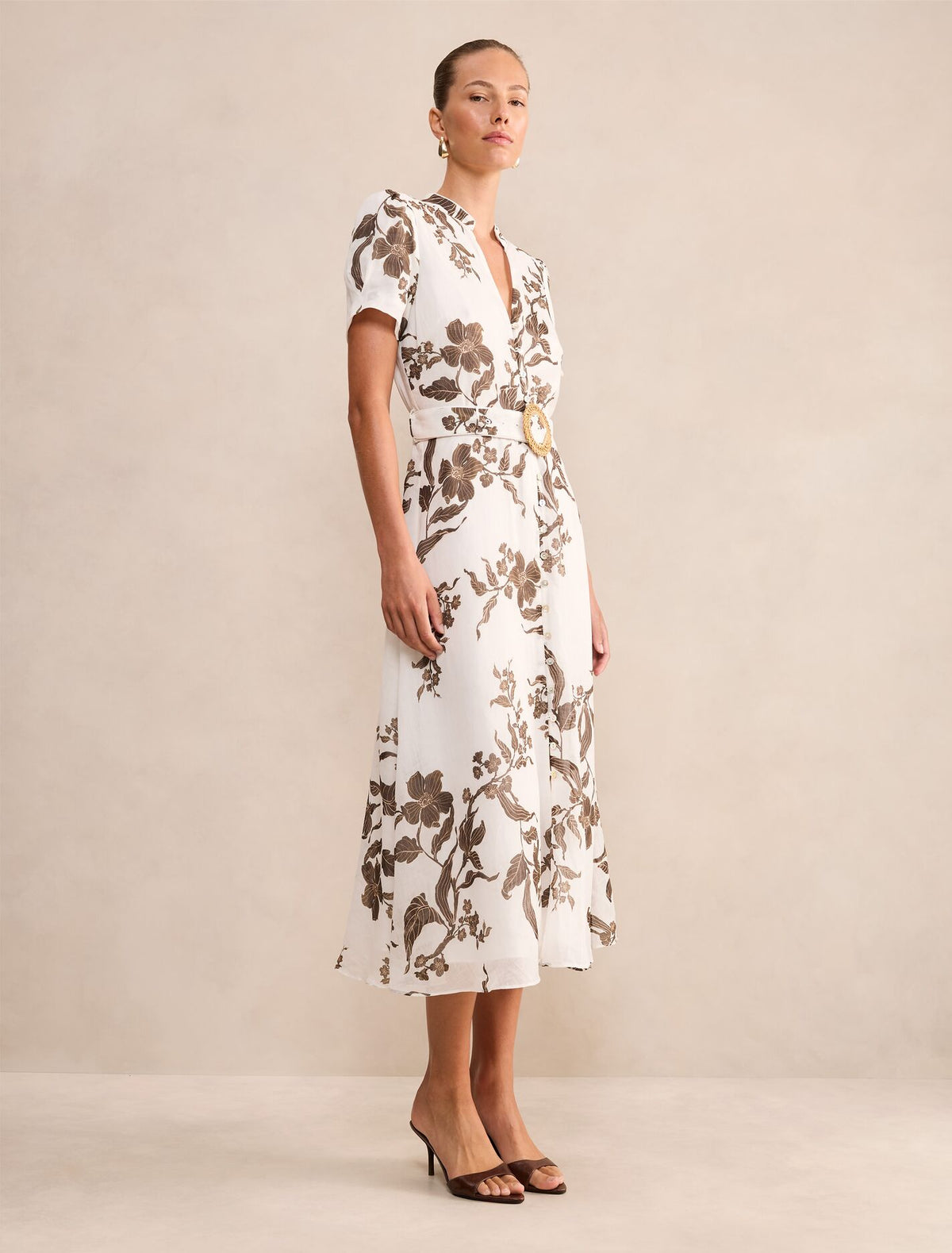 Bree Printed Shirt Midi Dress