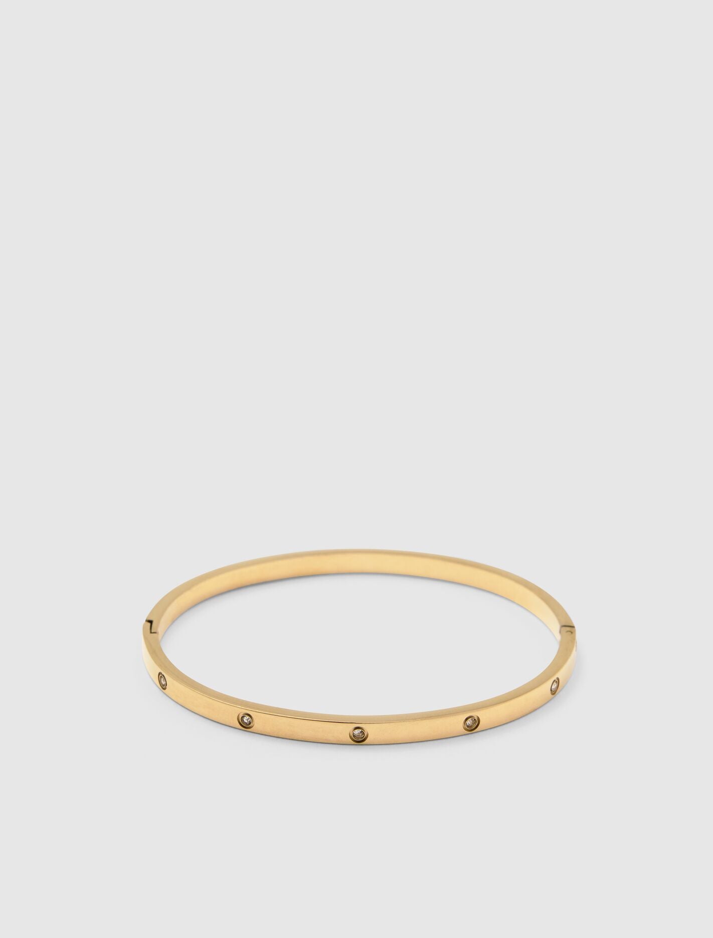 Helena Waterproof Stone Hinge Bangle 0 Gold Plated Forever New
