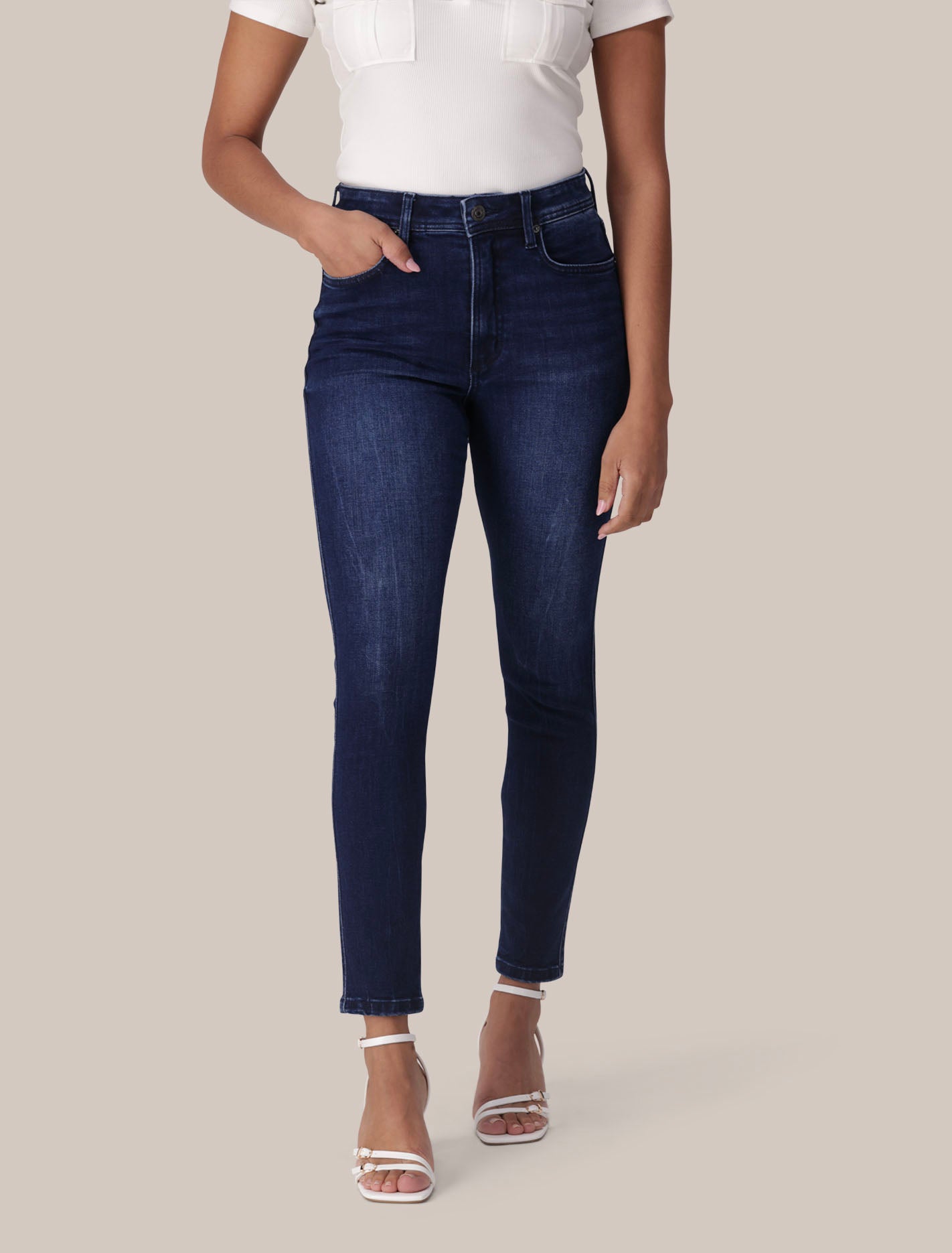 Ashley Mid-Rise Skinny Jeans Dark Wash Forever New