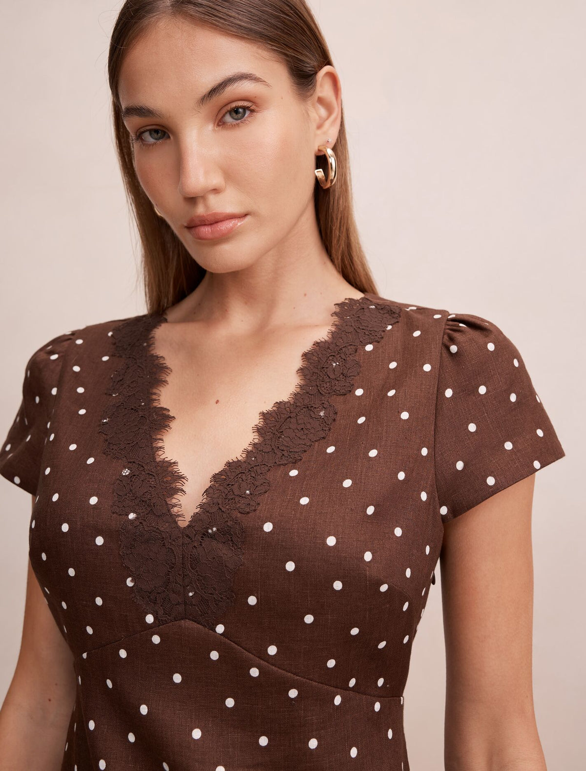 Lexi Lace Trim Linen Mini Dress Forever New