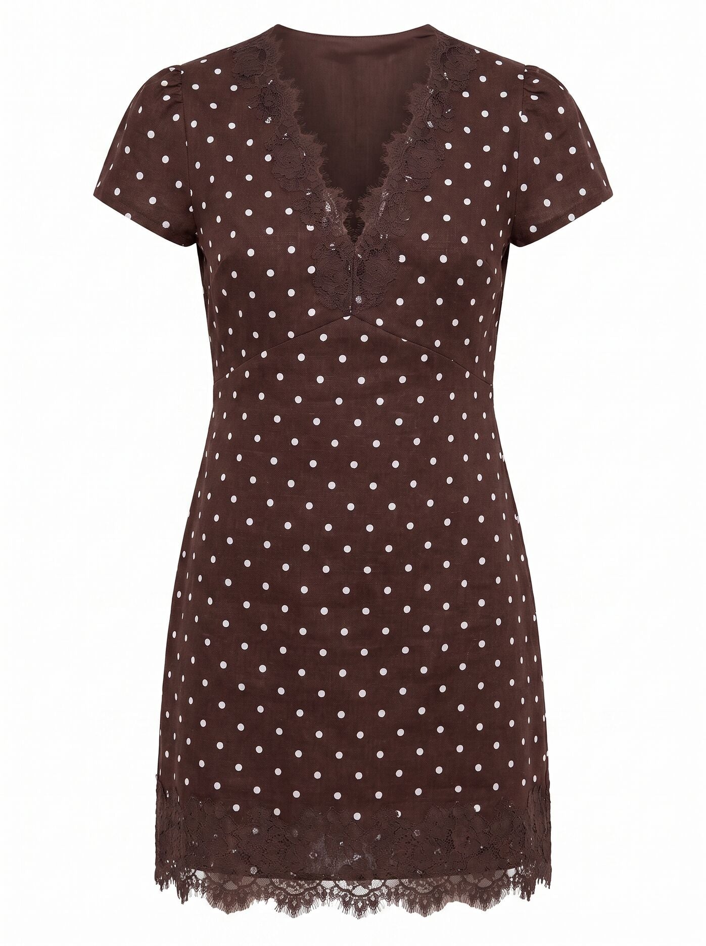 Lexi Lace Trim Linen Mini Dress Forever New