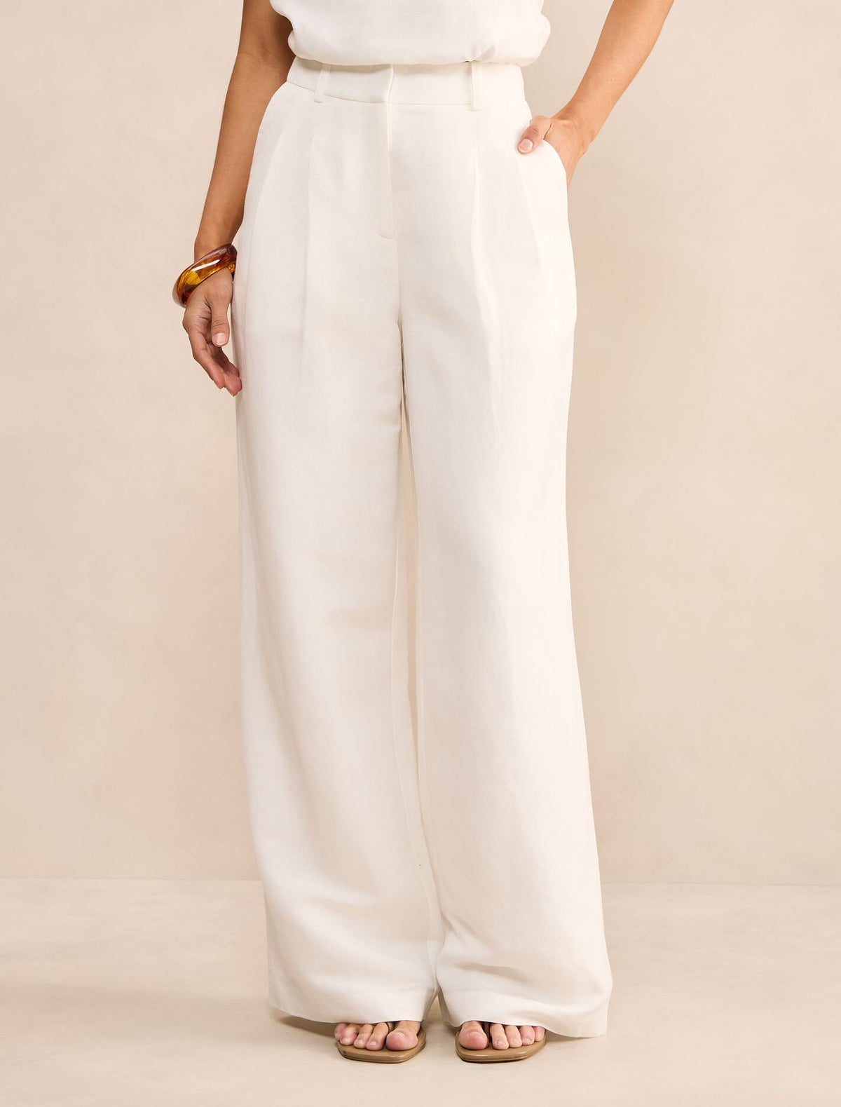 Eva Petite Linen Wide Leg Pants
