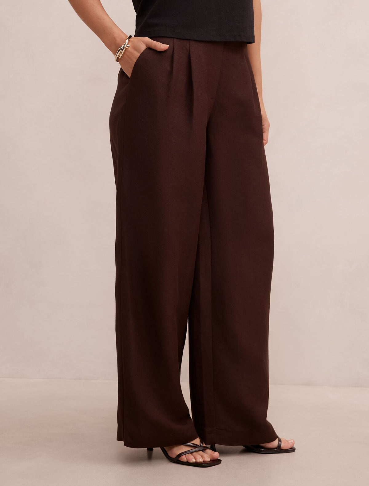 Eva Petite Linen Wide Leg Pants Forever New