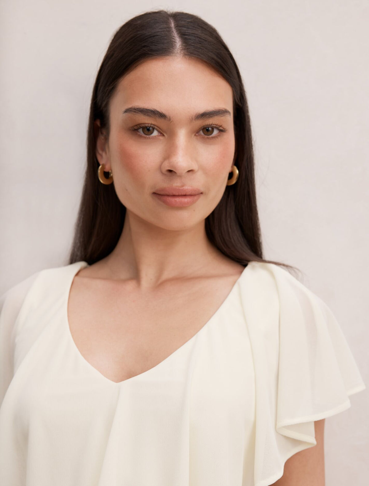 Valentina V Neck Ruffle Top Forever New