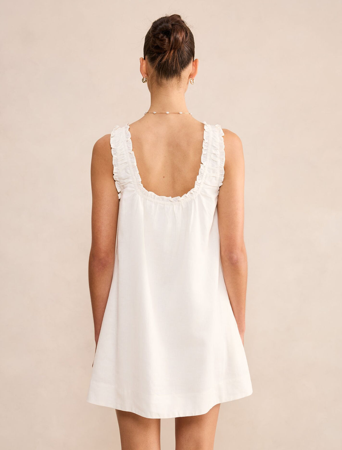 Vivi Smock Linen Mini Dress Forever New