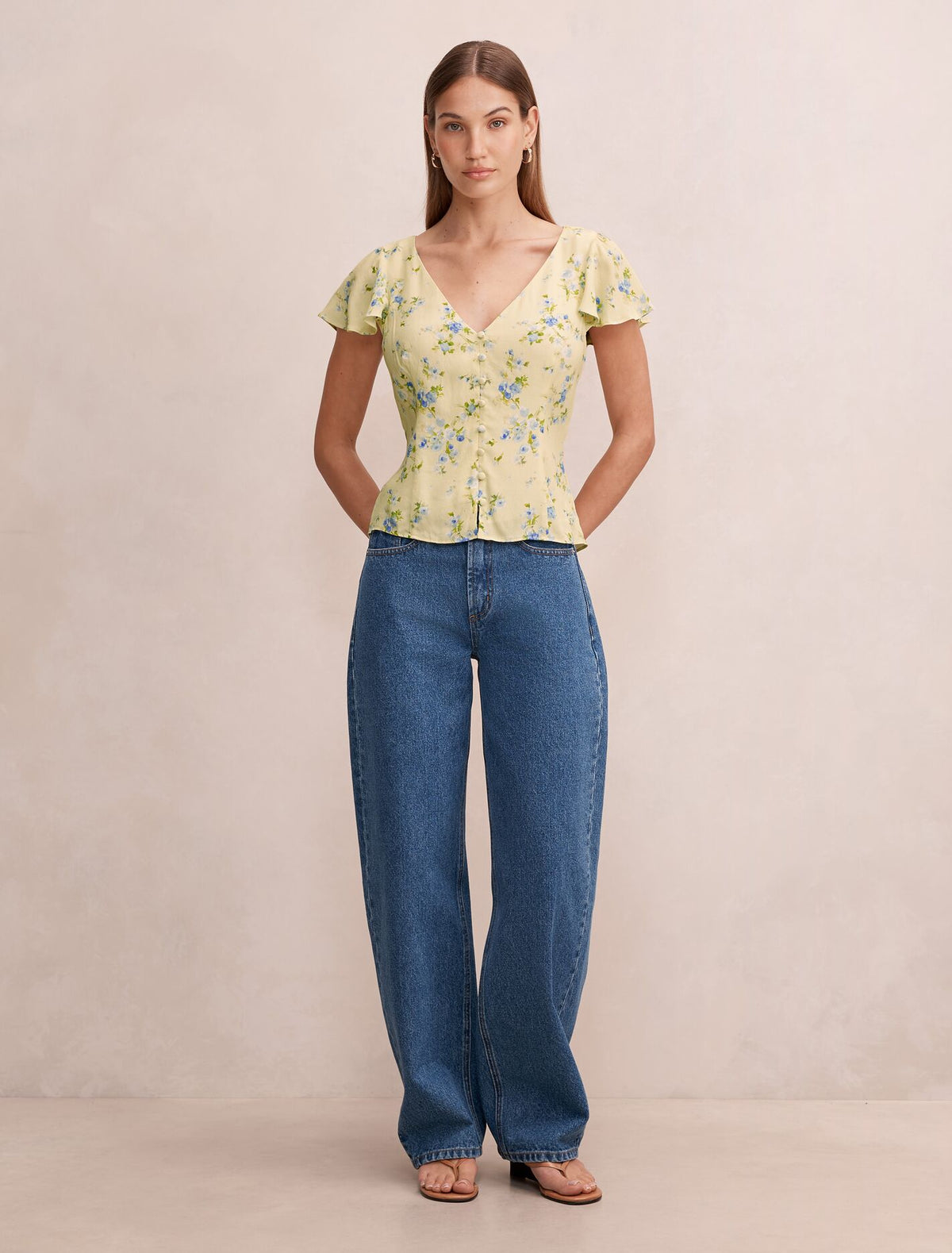 Daphne Flutter Sleeve Blouse