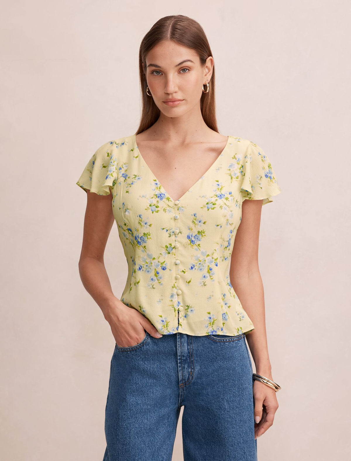 Daphne Flutter Sleeve Blouse