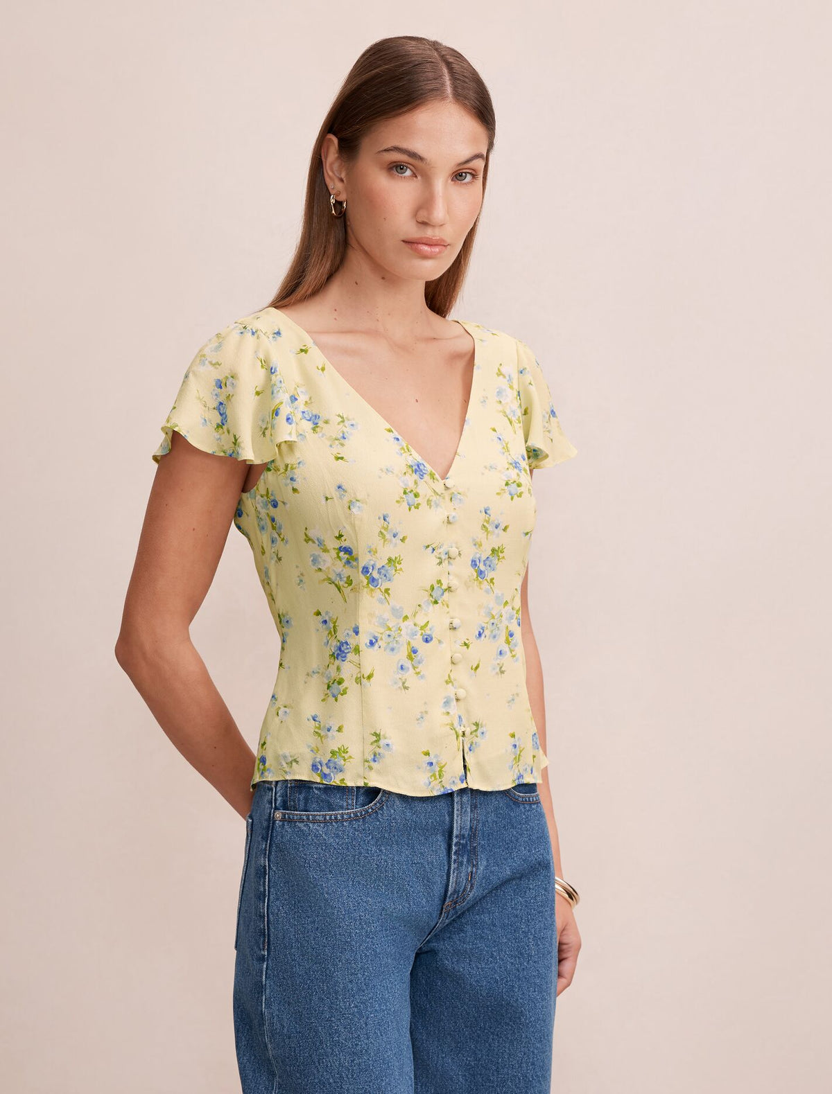 Daphne Flutter Sleeve Blouse