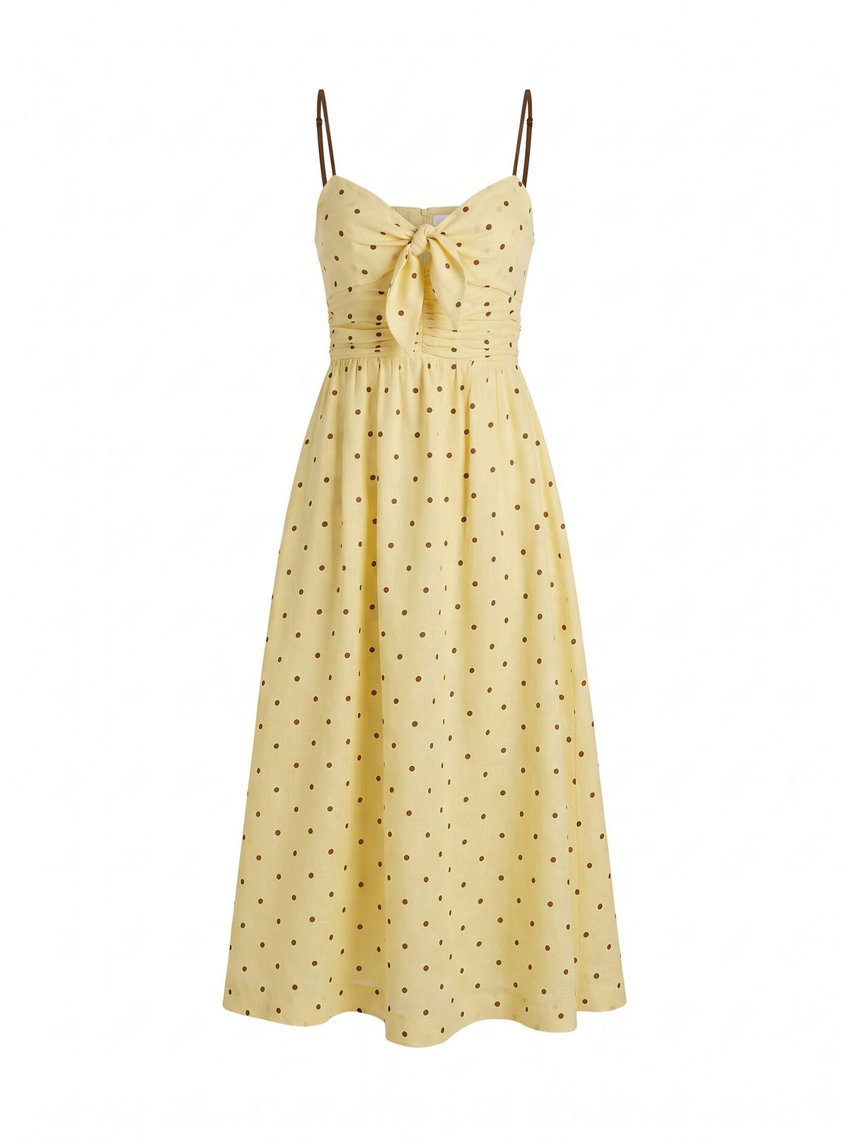 Isabella Tie Front Linen Midi Dress