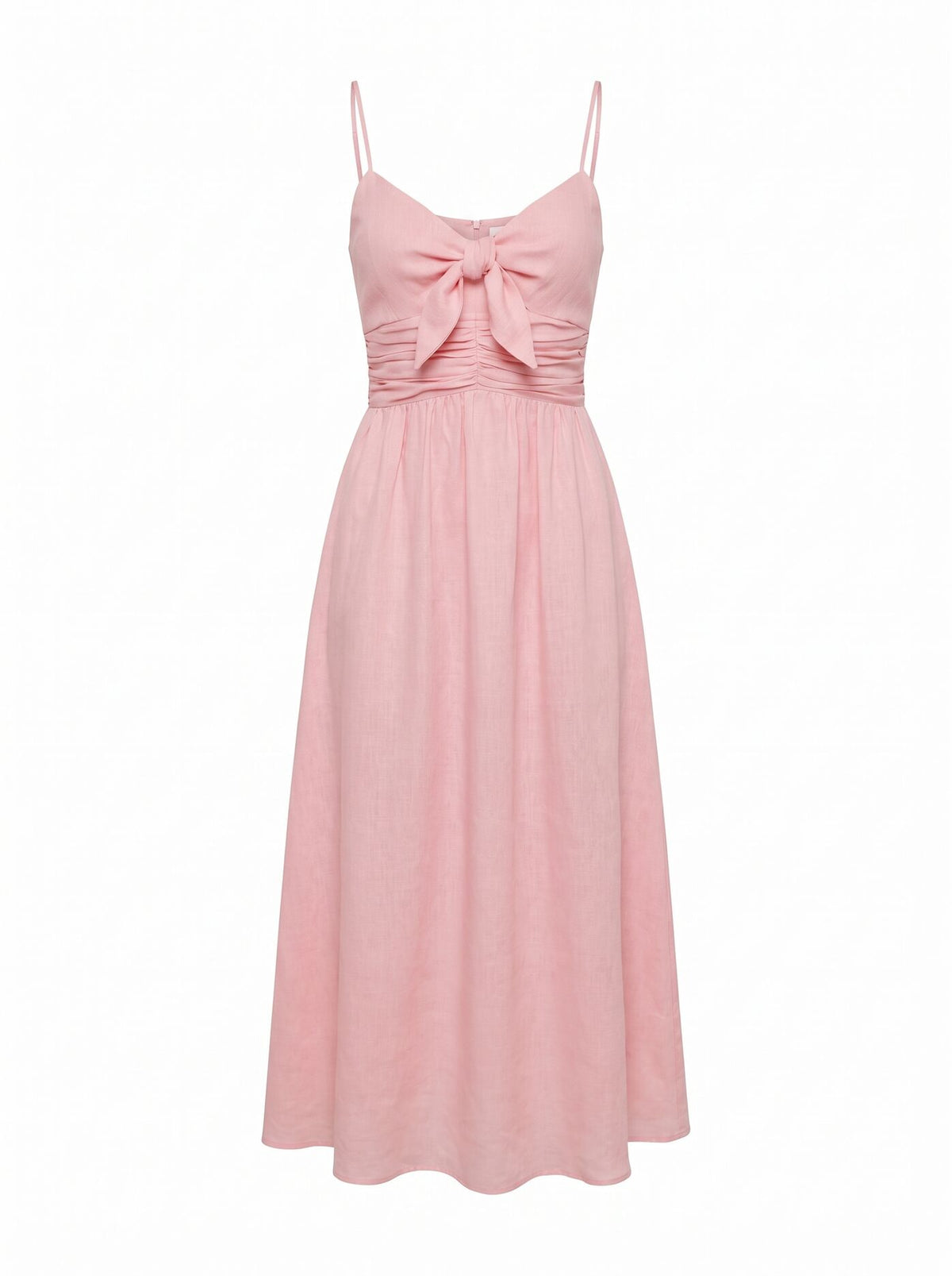 Isabella Tie Front Linen Midi Dress