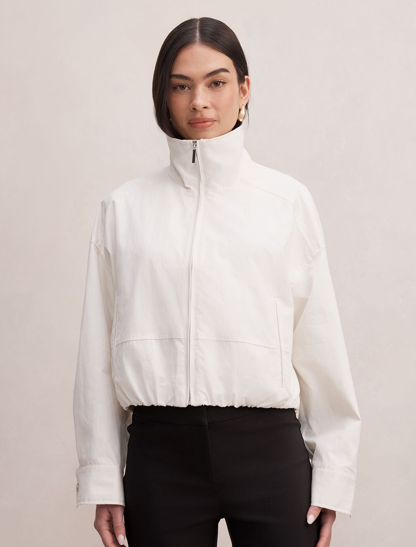 Brooke Funnel Neck Jacket Bone Forever New