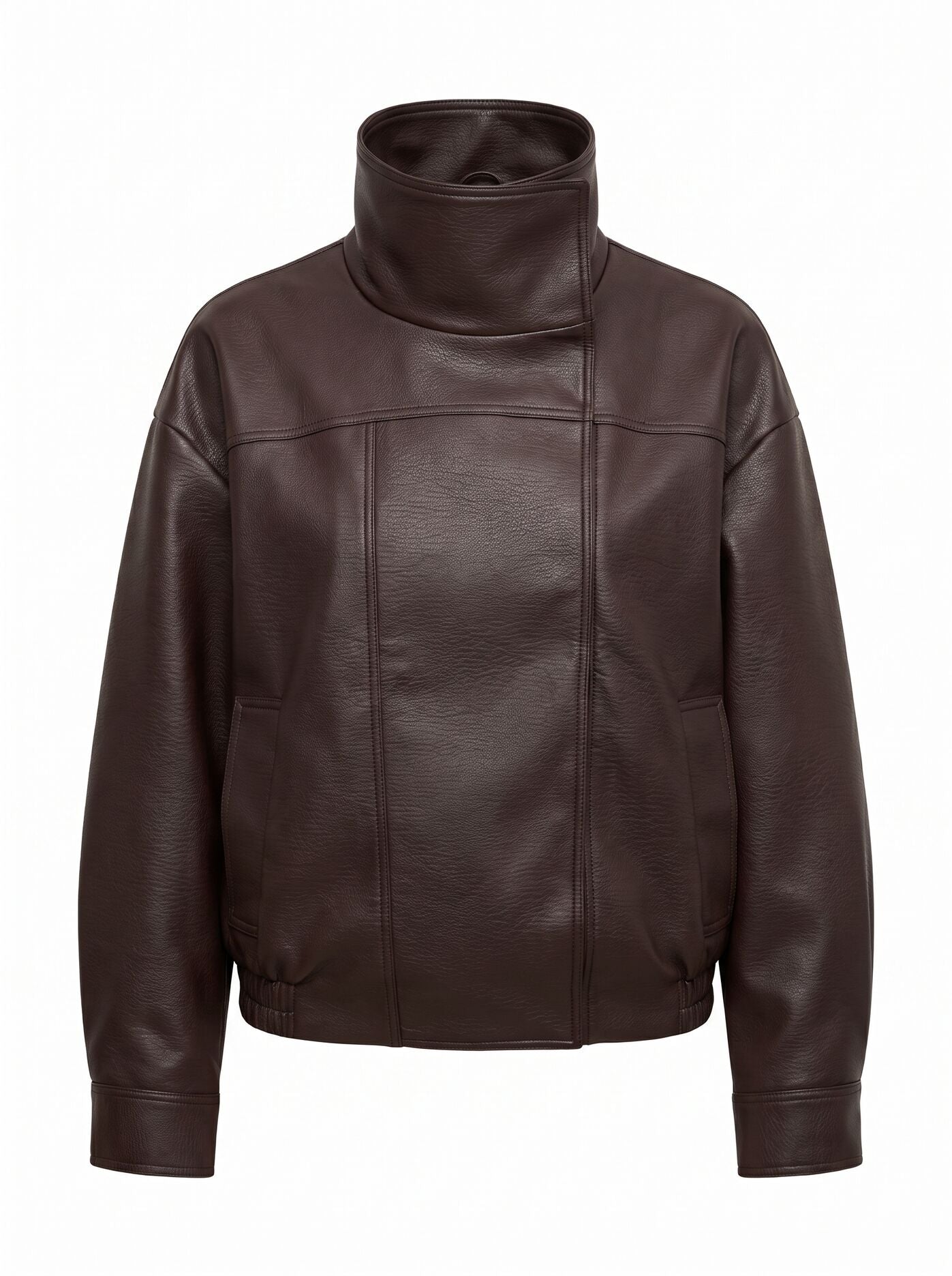 Bex Double Funnel Neck Pu Jacket Forever New