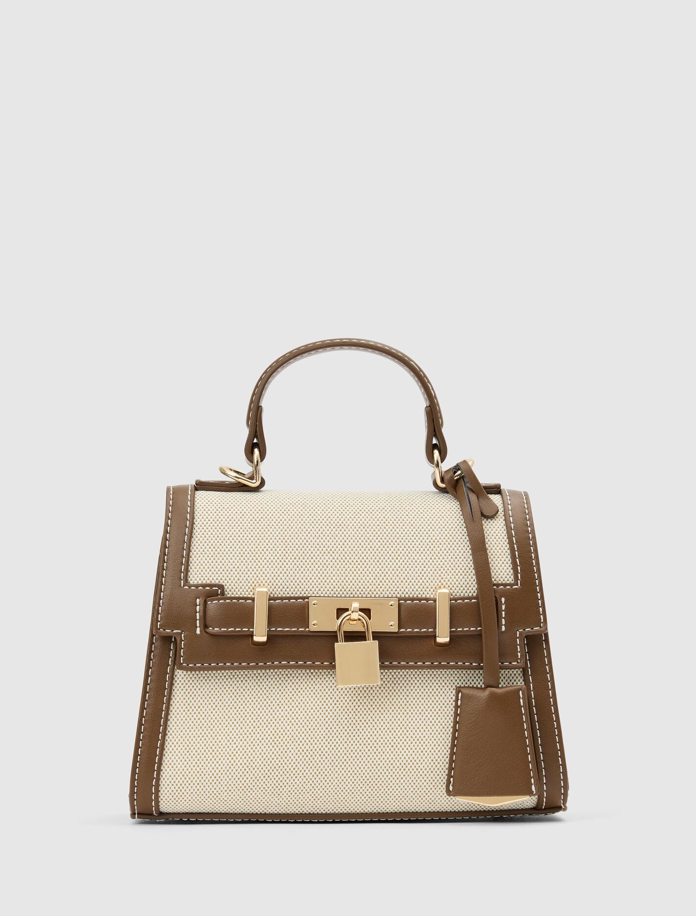 Laurel Lock Top Handle Bag 0 Canvas Chocolate Forever New