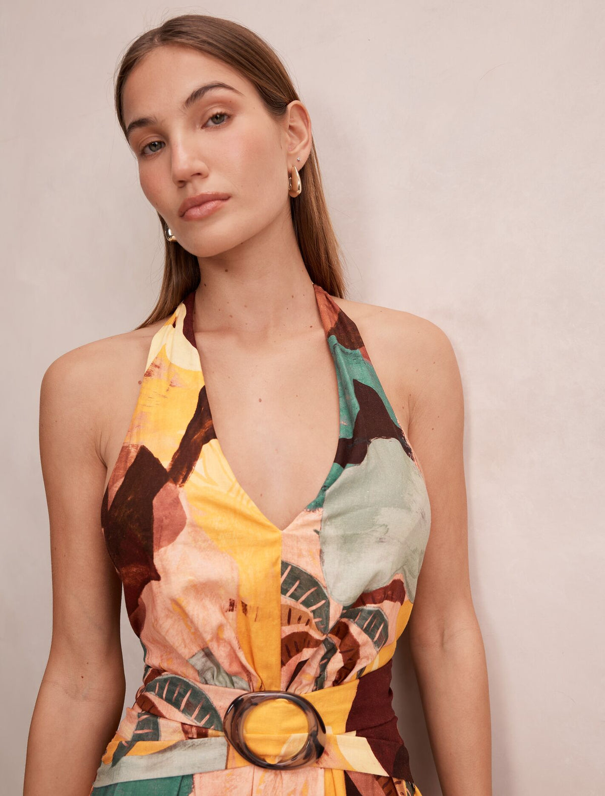 Alessi Halter Linen Midi Dress Forever New
