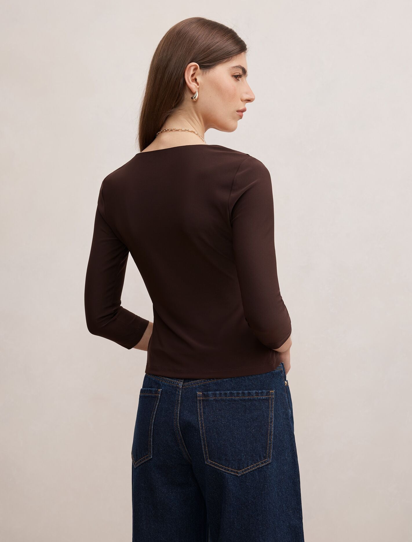Orla Ruffle 3/4 Sleeve Top Forever New