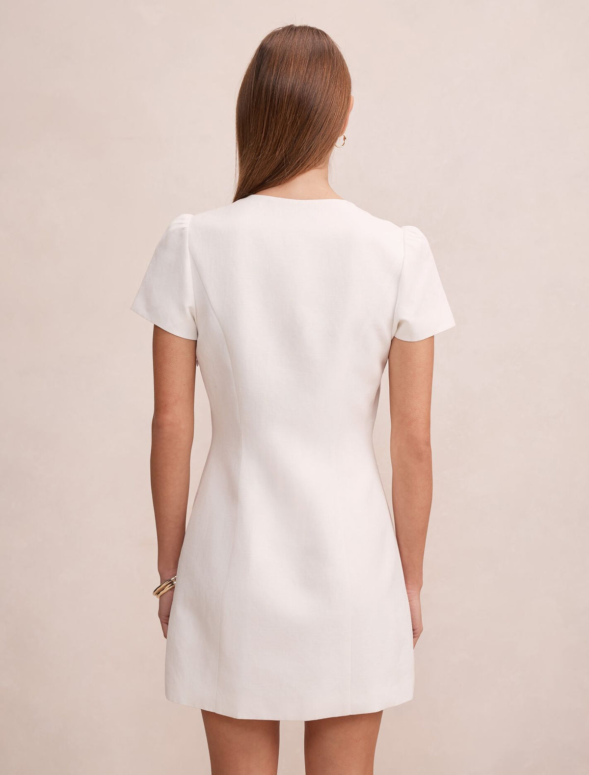 Elinda Button Up Linen Mini Dress Forever New