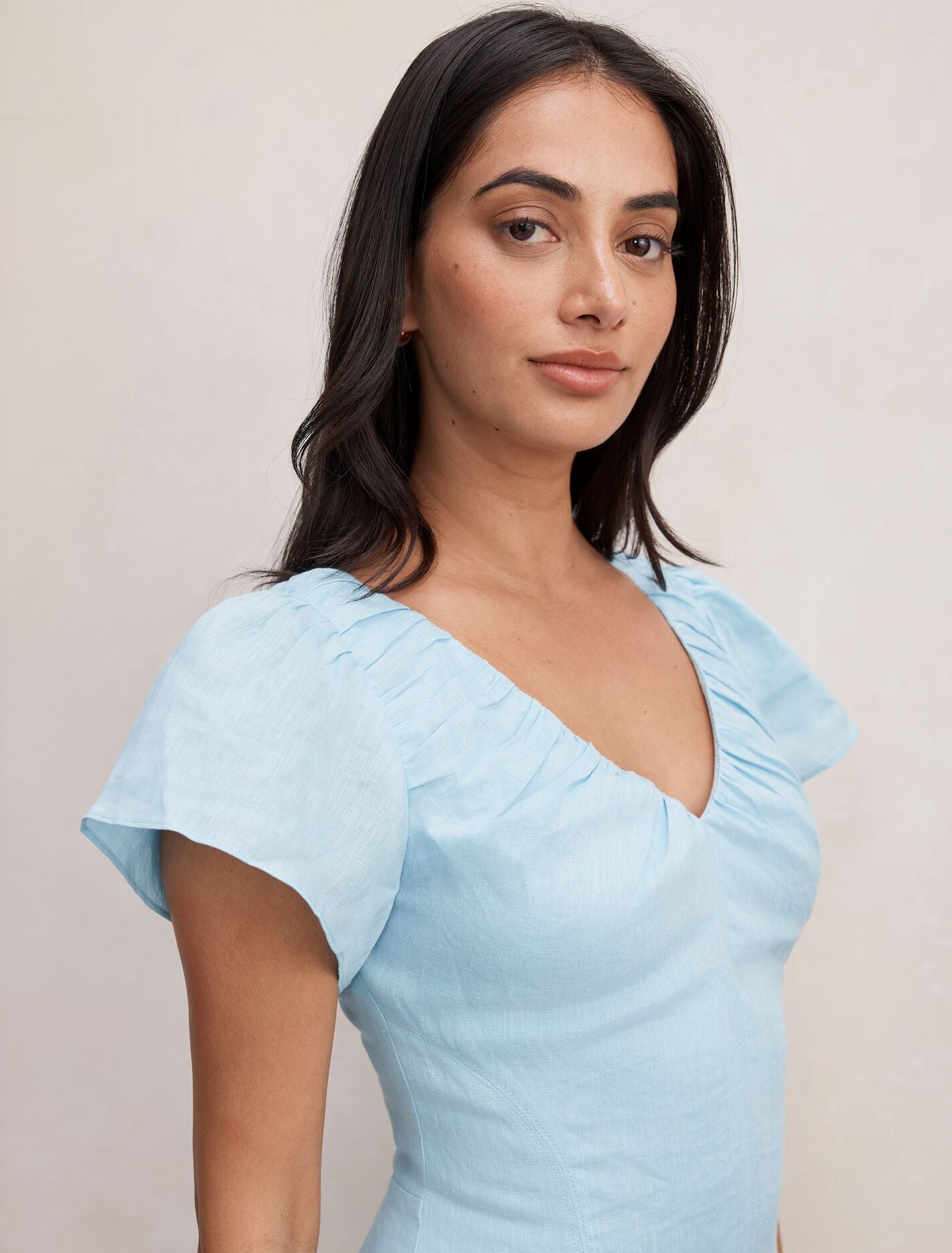 Rue Puff Sleeve Gathered Midi Dress Forever New