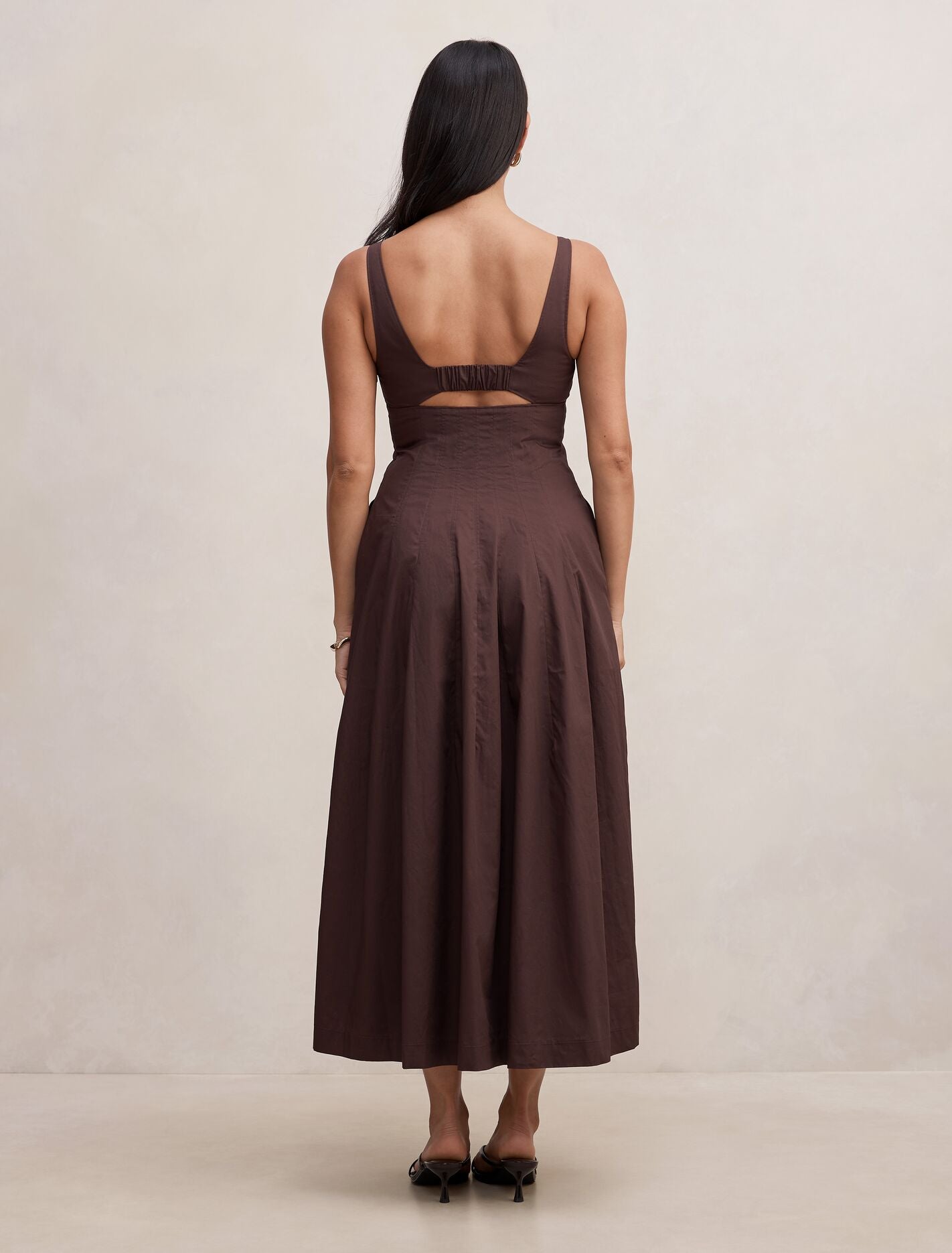 Chessy Seamed Cotton Midi Dress Forever New