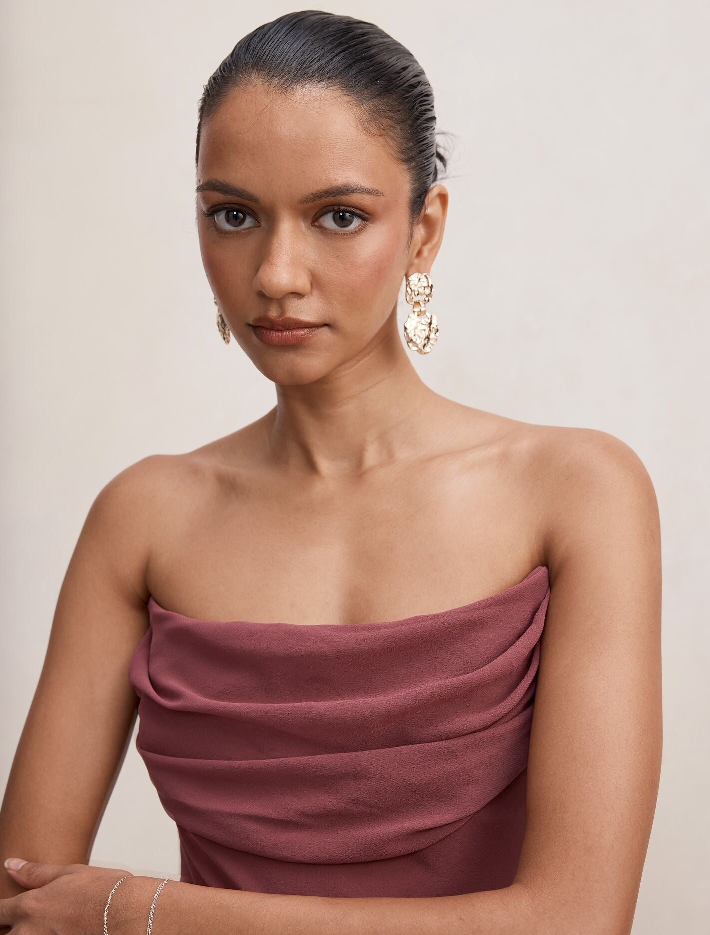Gwynne Petite Draped Strapless Maxi Dress Forever New