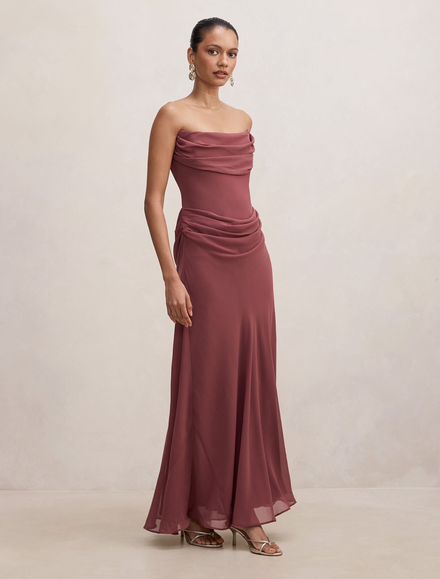 Gwynne Petite Draped Strapless Maxi Dress Forever New