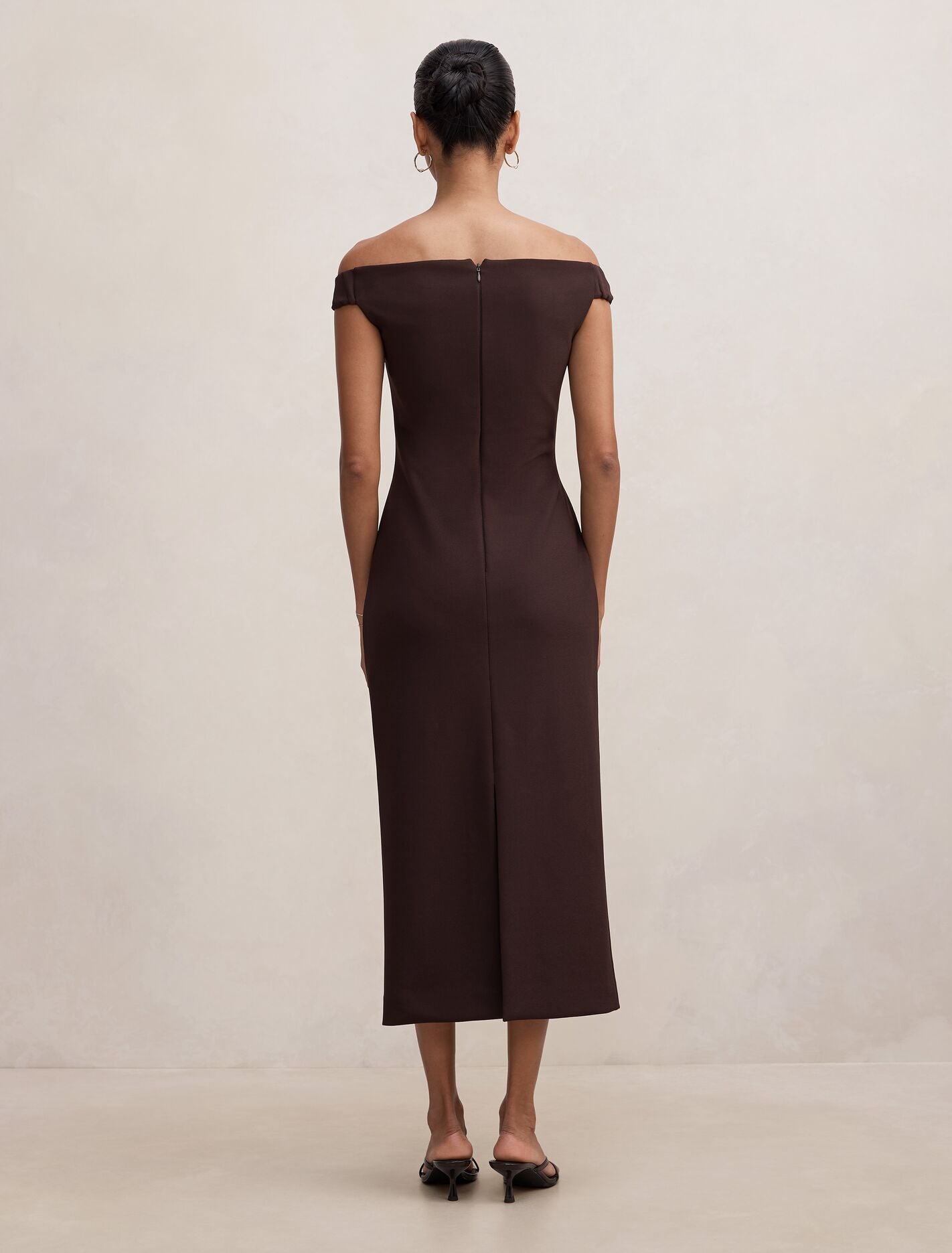 Zaria Petite Off Shoulder Draped Midi Dress Forever New