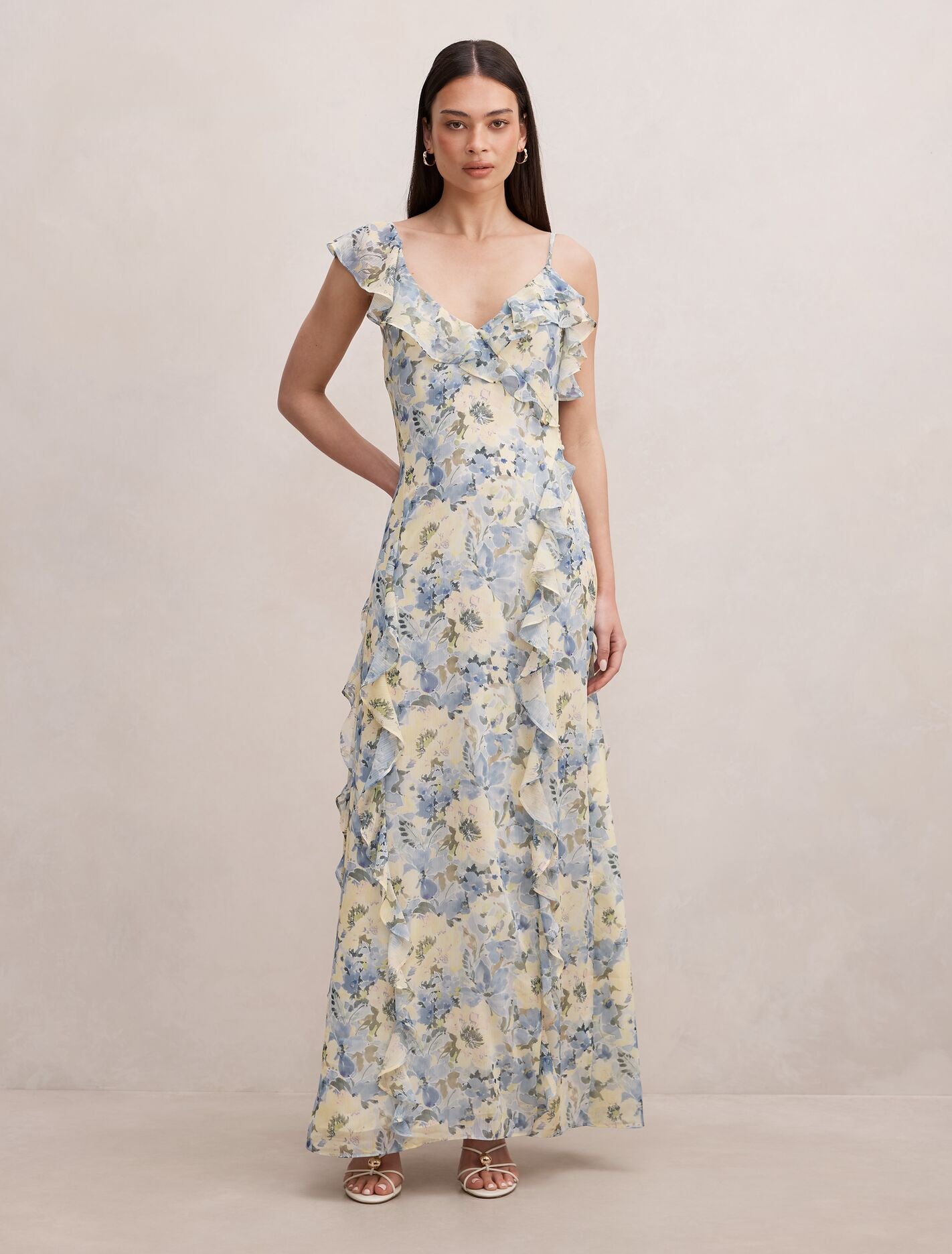 Lorenze Ruffle Maxi Dress Tourello Floral Forever New